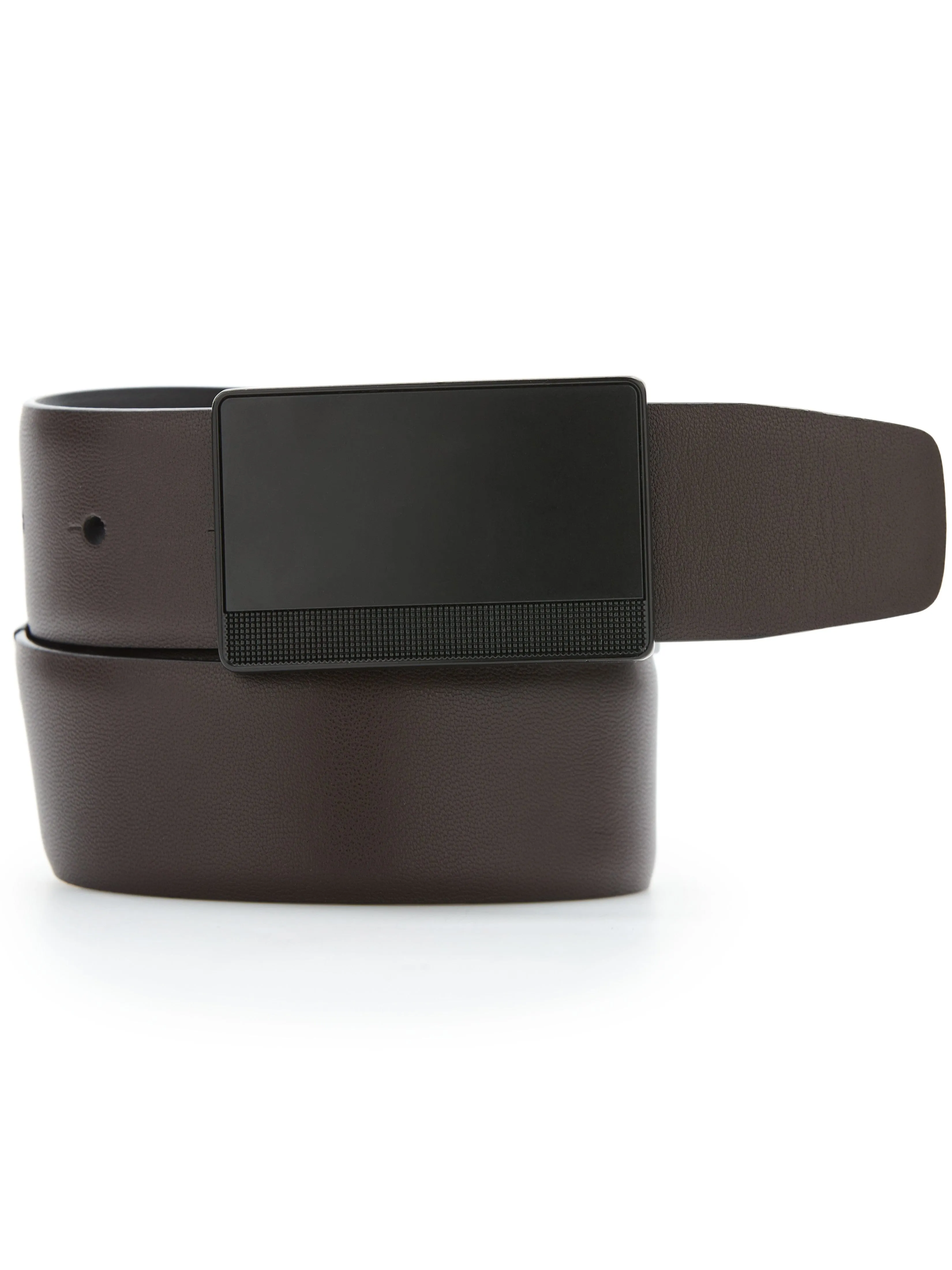 Reversible Leather Belt with Black Pattern Plaque sold by Perry Ellis product image thumbnail 2