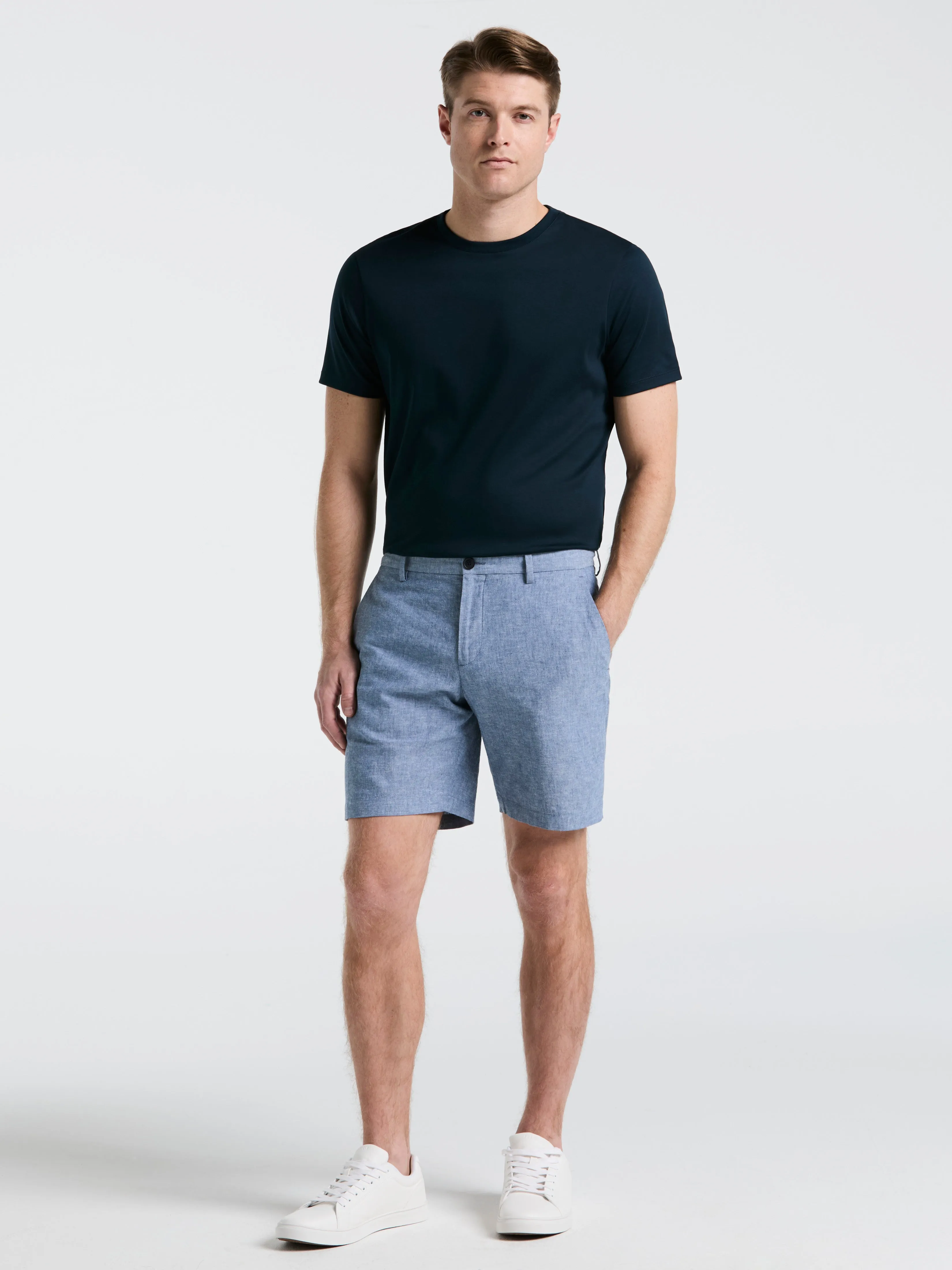 8" Flat Front Linen Cotton Short sold by Perry Ellis product image thumbnail 5
