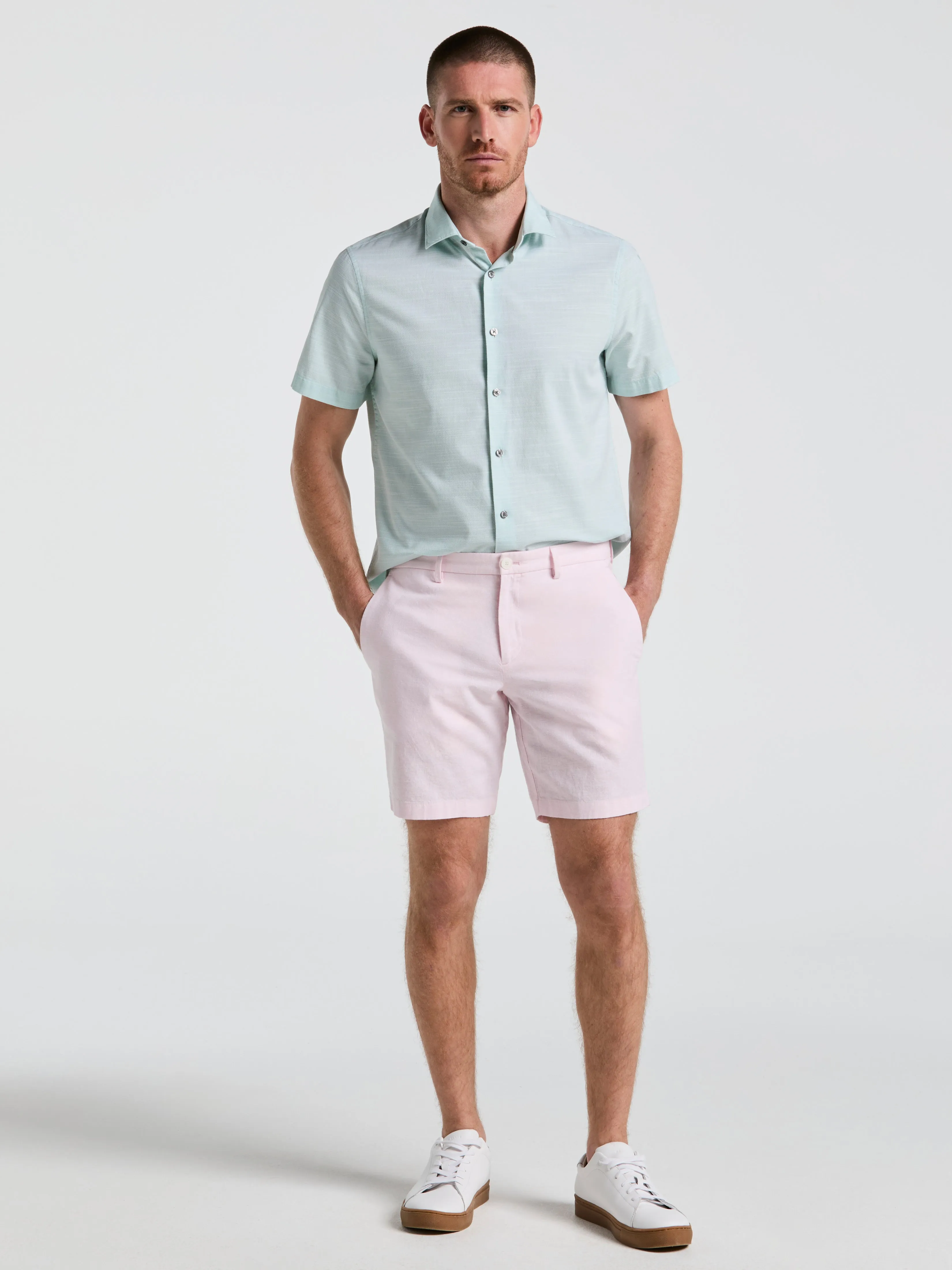 8" Flat Front Linen Cotton Short sold by Perry Ellis product image thumbnail 4