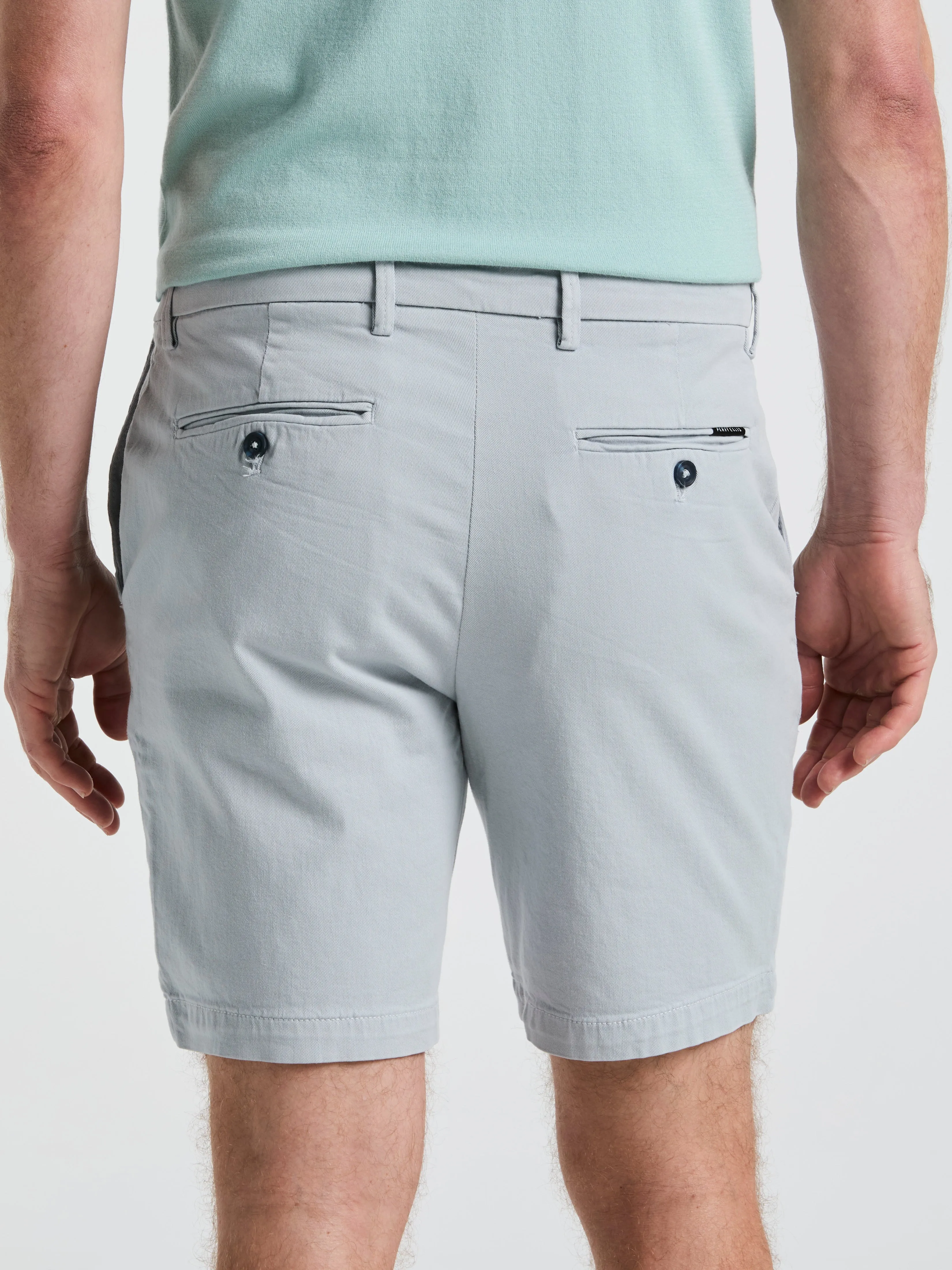 8" Flat Front Garment Dyed Short sold by Perry Ellis