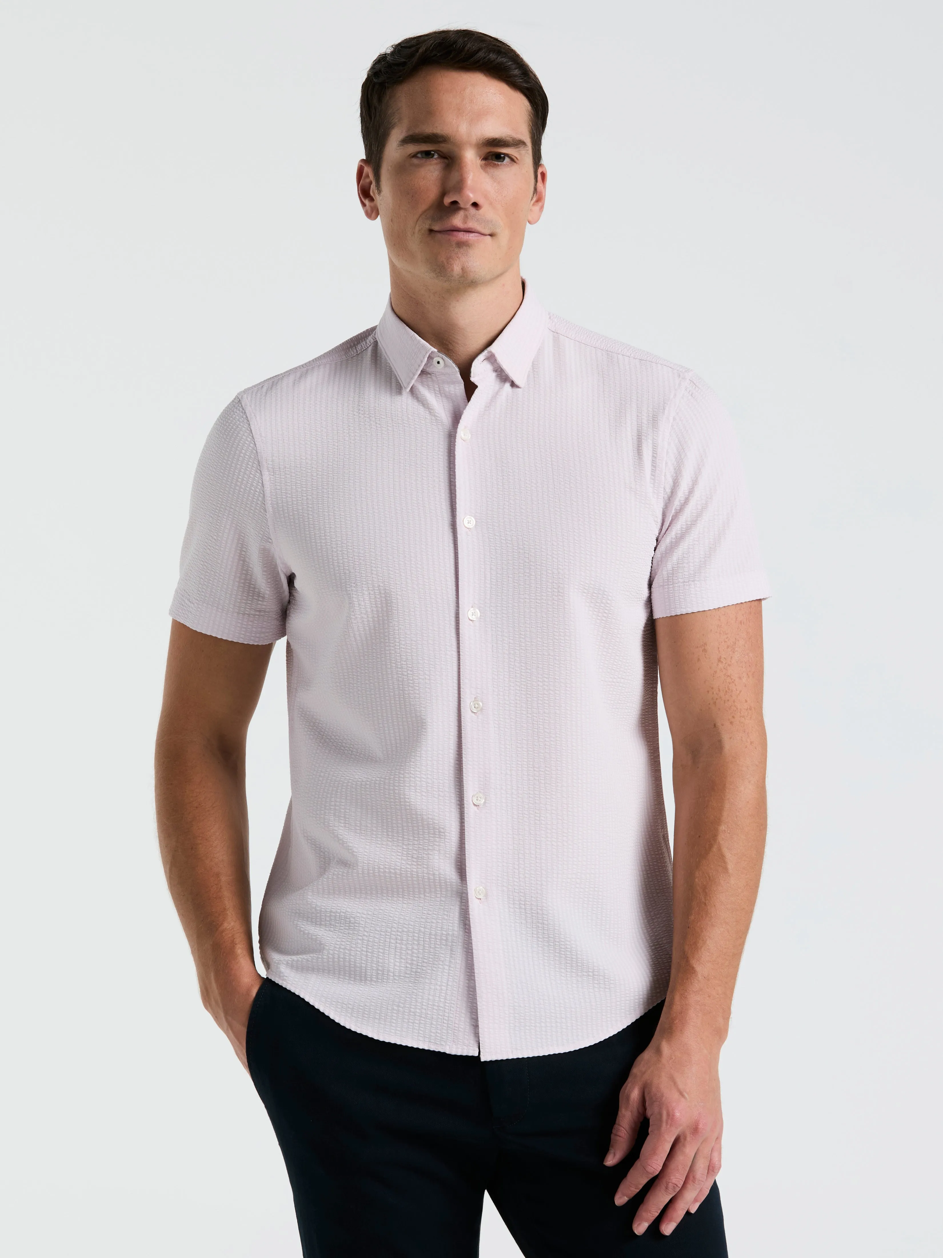 Stretch Seersucker Slim Fit Shirt sold by Perry Ellis product image thumbnail 5