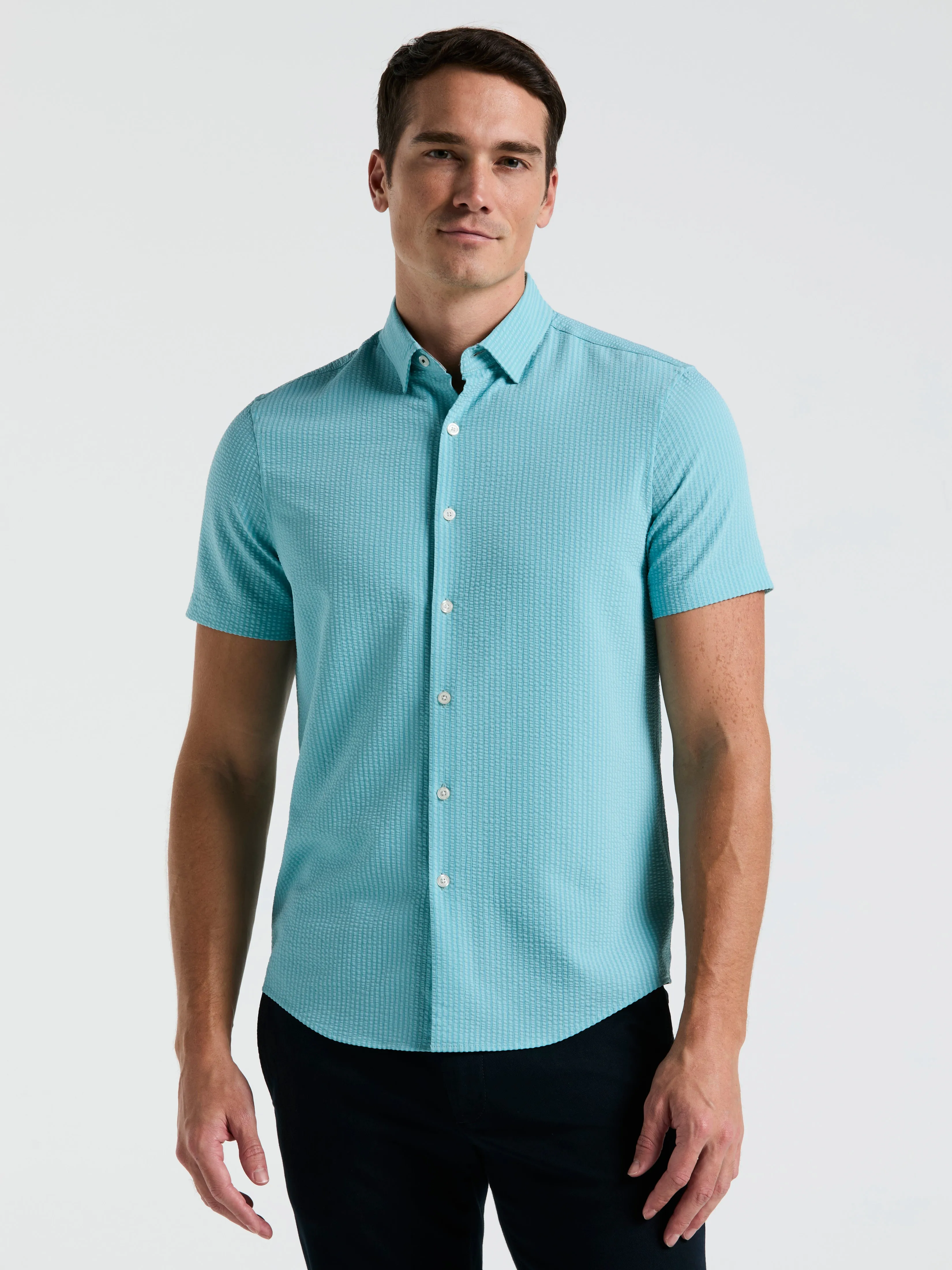 Stretch Seersucker Slim Fit Shirt sold by Perry Ellis product image thumbnail 4