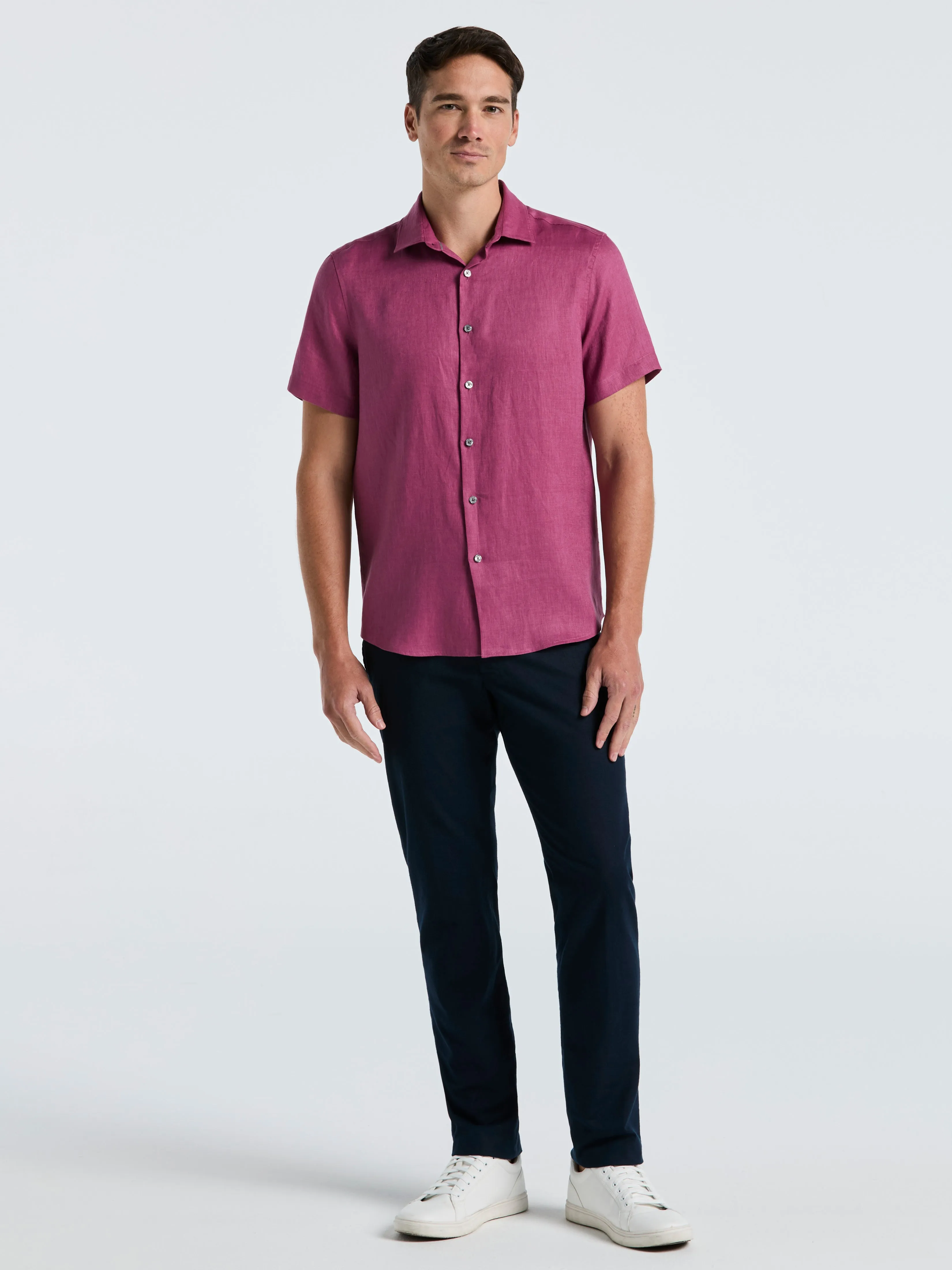 Solid Linen Shirt sold by Perry Ellis product image thumbnail 4