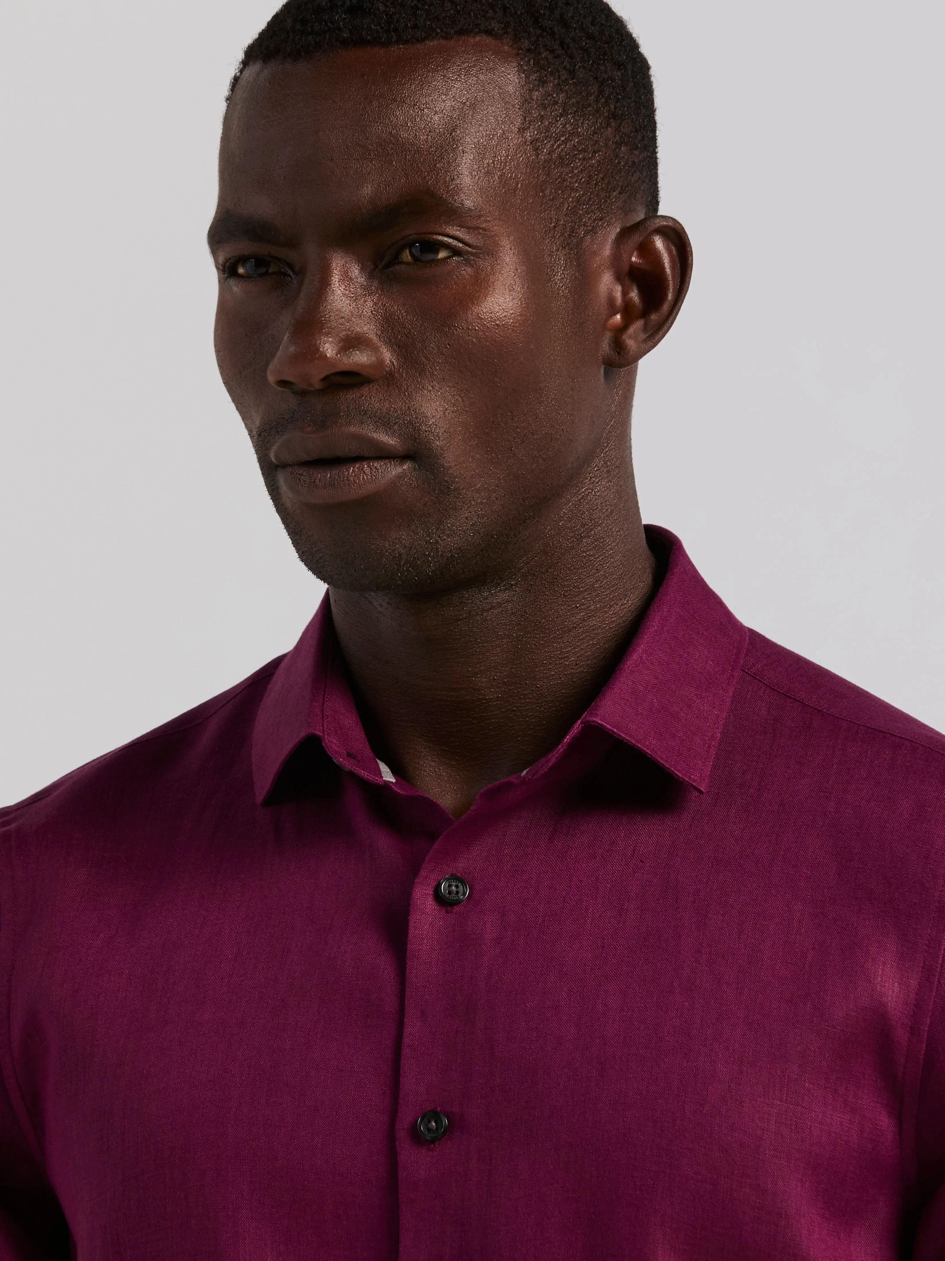 Solid Linen Shirt sold by Perry Ellis product image thumbnail 2
