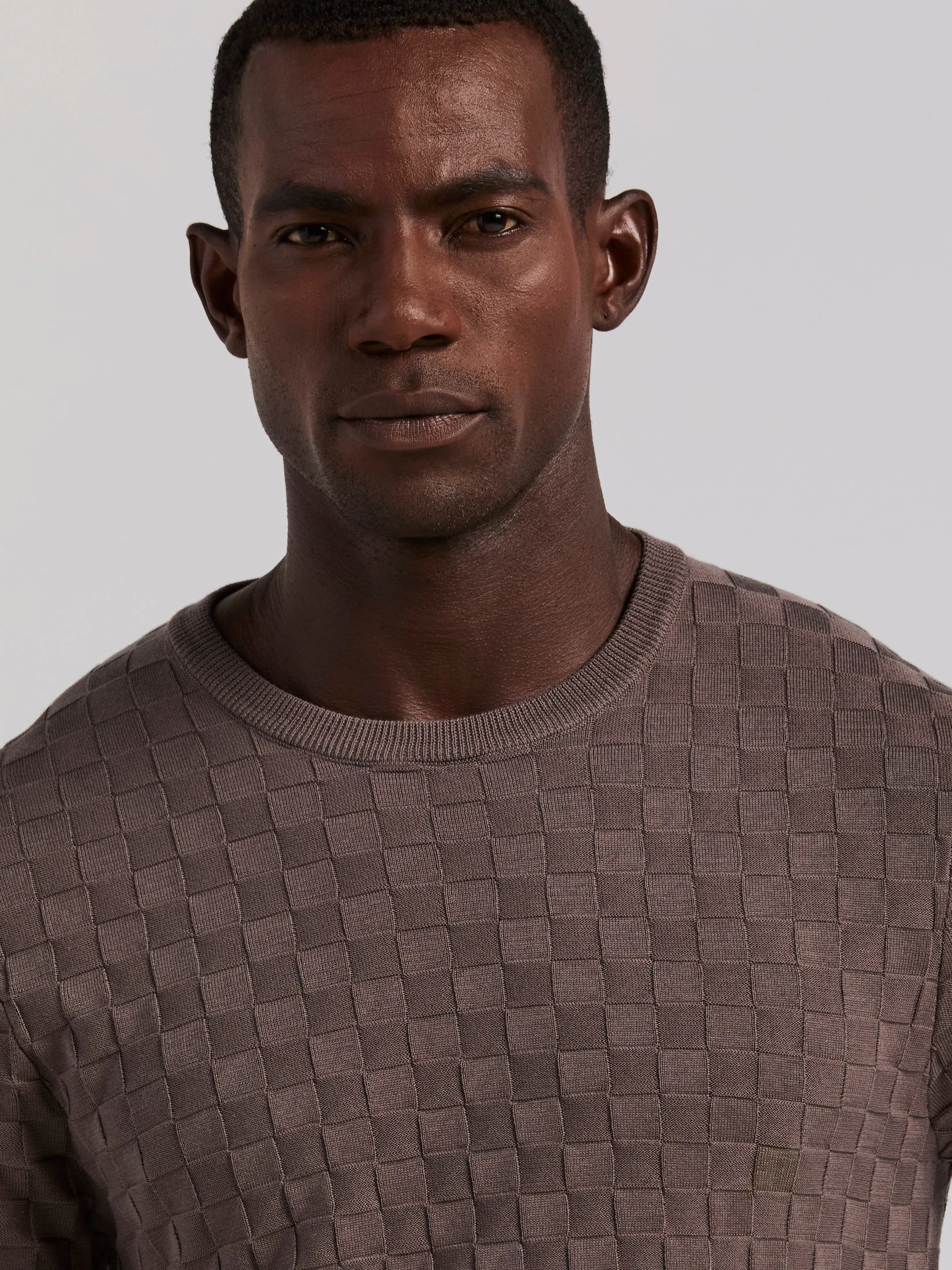 Square Pattern Crew Neck Sweater Tee sold by Perry Ellis