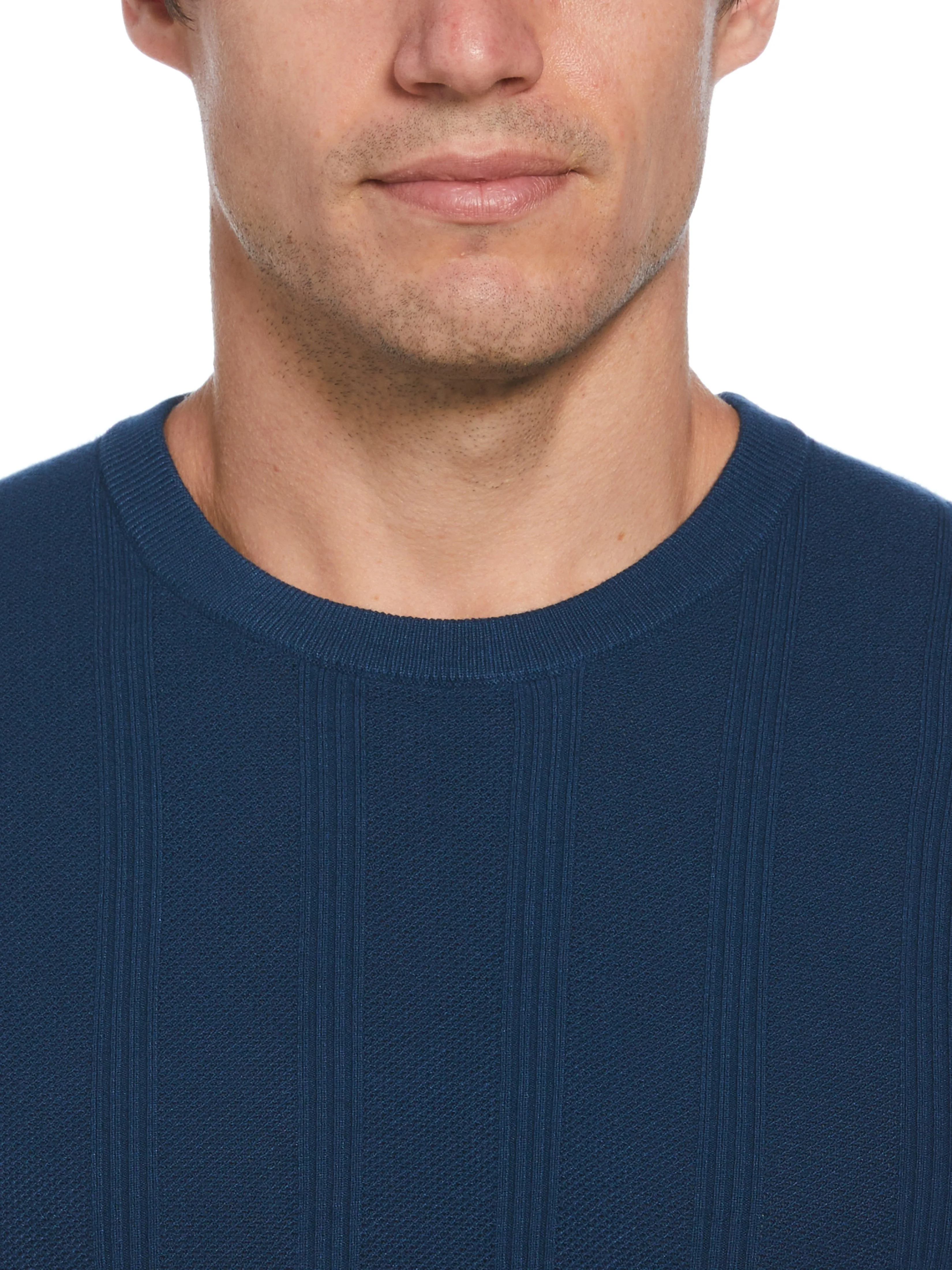 Tech Knit Mesh Striped Crew Neck Shirt sold by Perry Ellis product image thumbnail 2