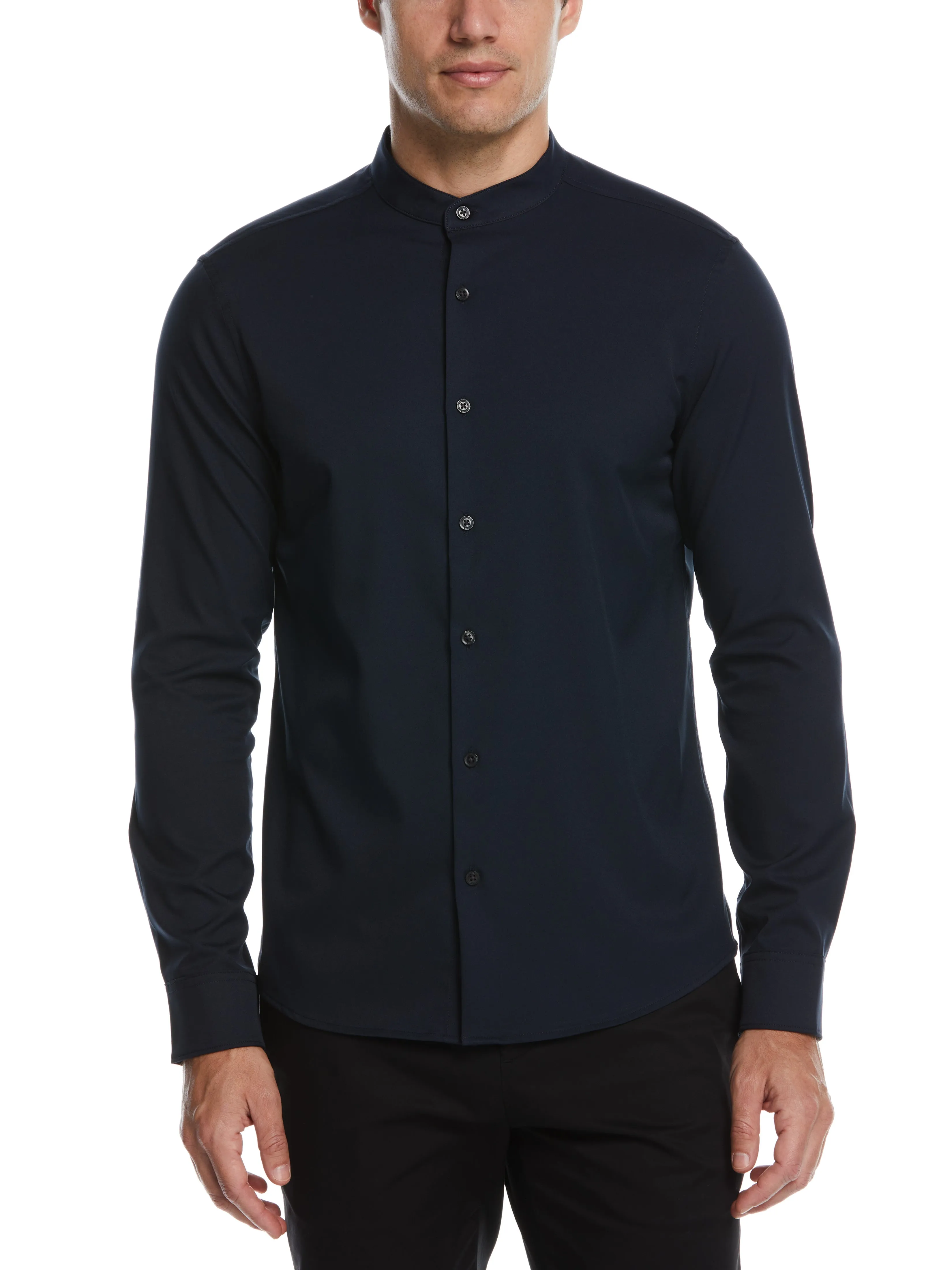 Untucked Total Stretch Slim Fit Banded Collar Shirt sold by Perry Ellis product image thumbnail 3