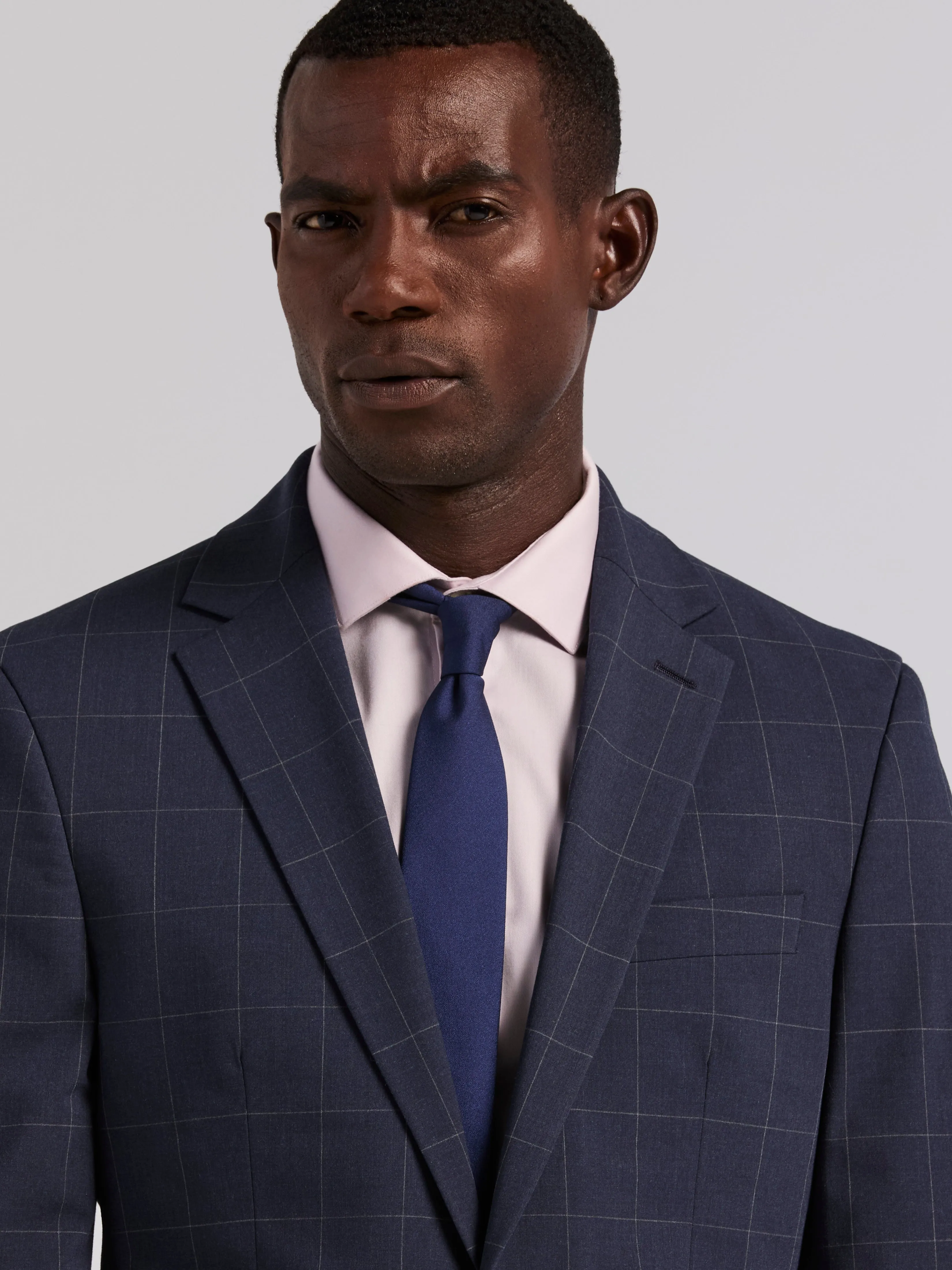 Slim Fit Blue Windowpane Suit sold by Perry Ellis product image thumbnail 5