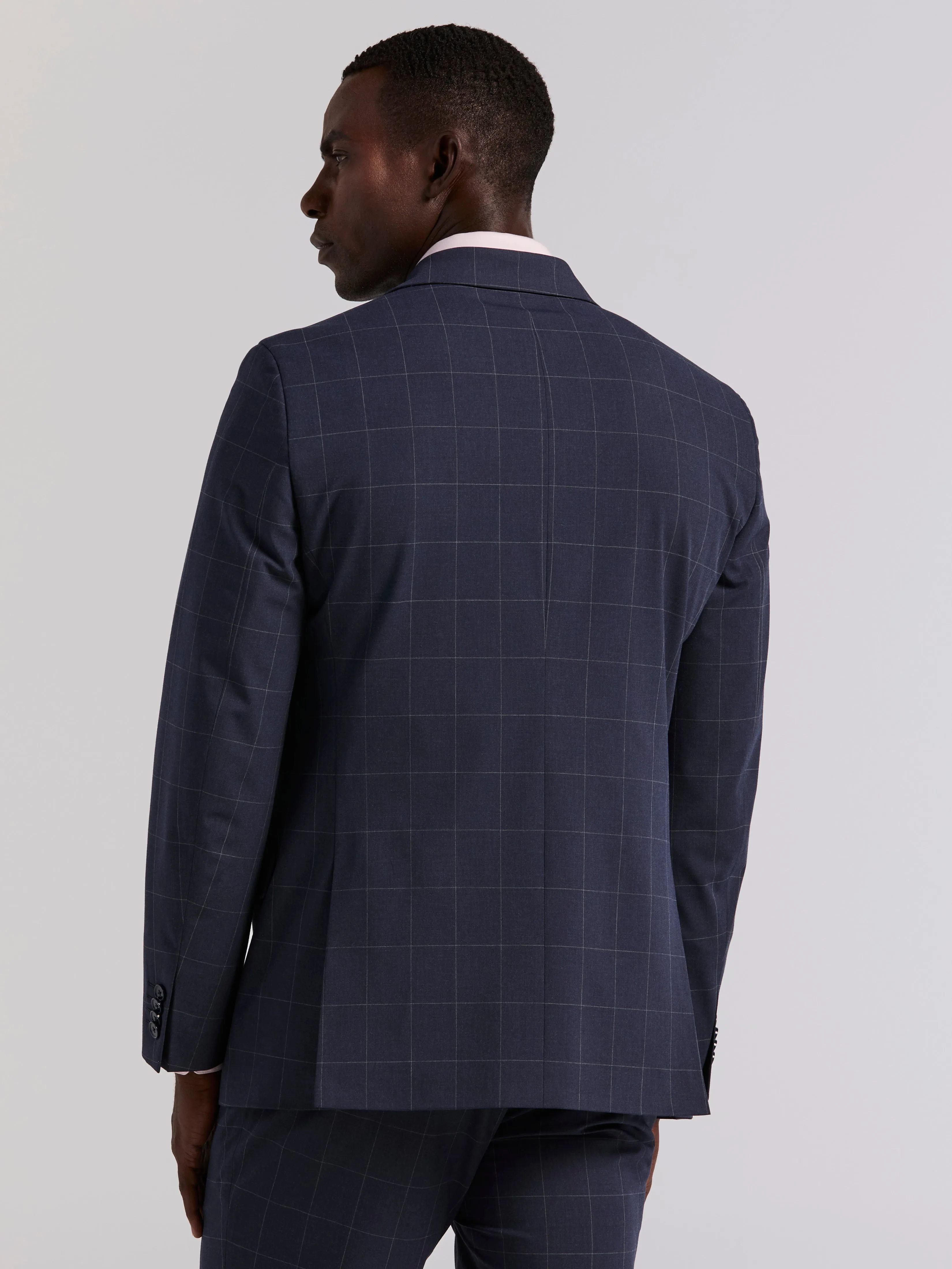 Slim Fit Blue Windowpane Suit sold by Perry Ellis product image thumbnail 4