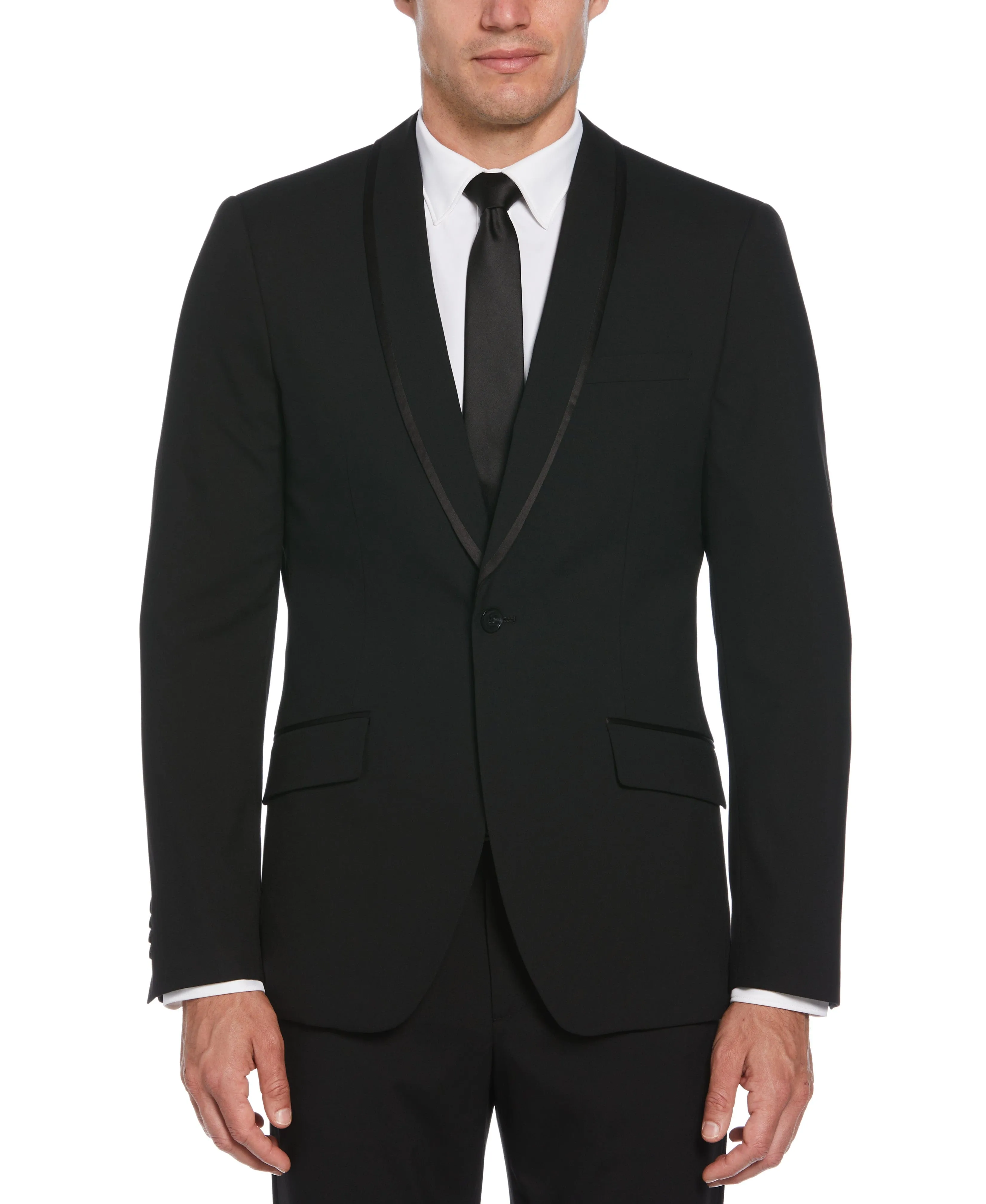 Slim Fit Black Stretch Tuxedo sold by Perry Ellis product image thumbnail 3