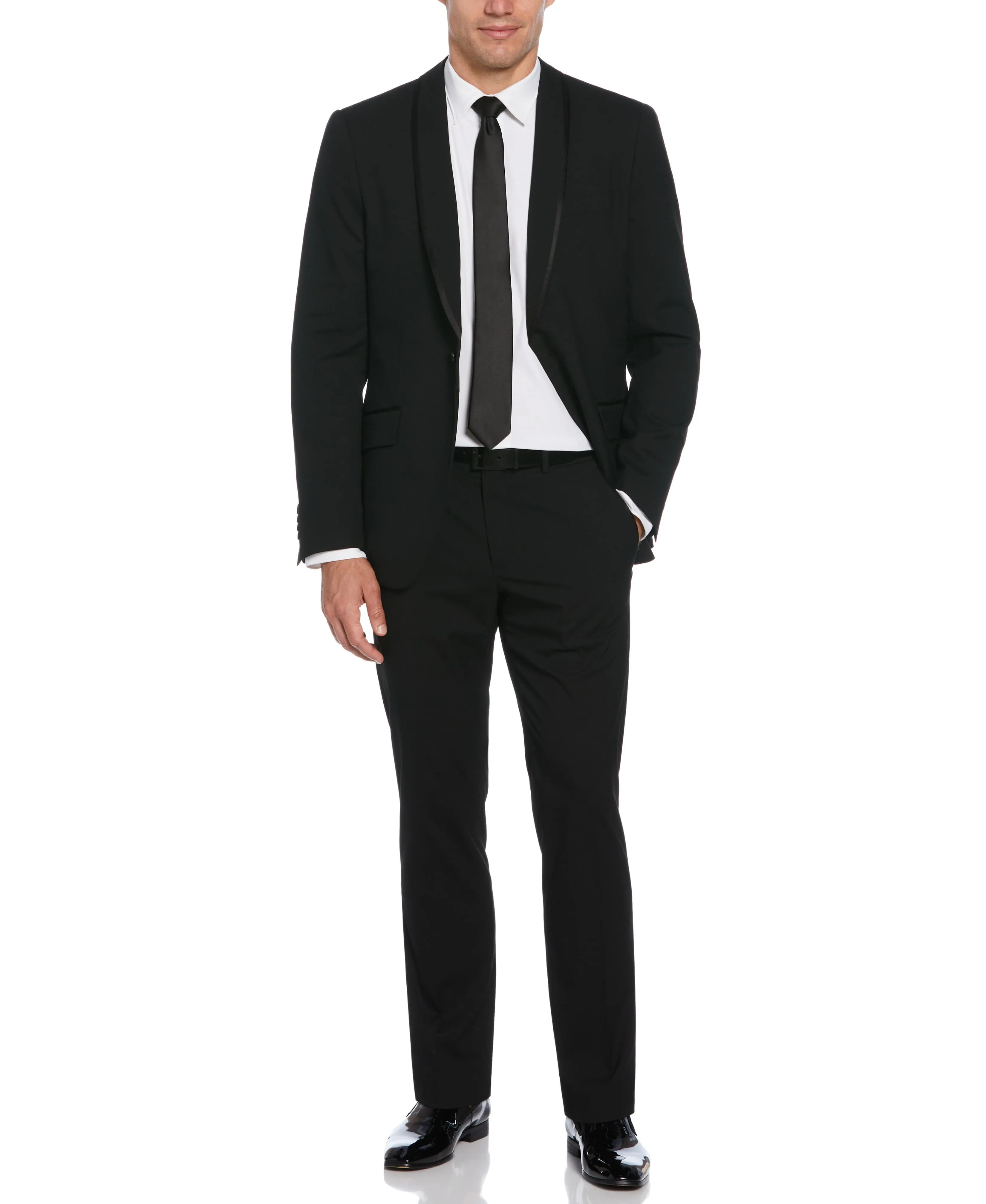 Slim Fit Black Stretch Tuxedo sold by Perry Ellis