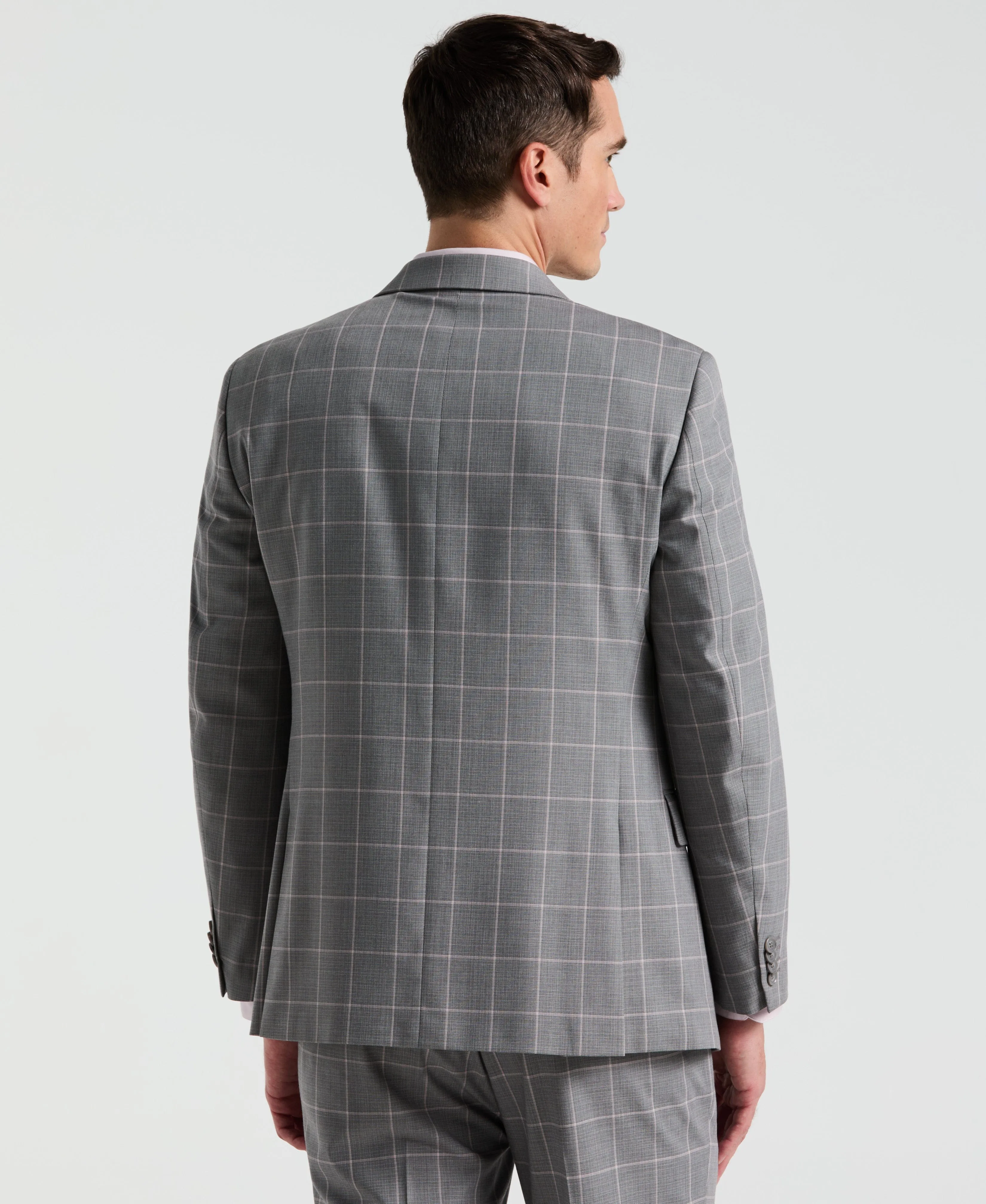Slim Fit Gray Windowpane Pattern Suit sold by Perry Ellis product image thumbnail 3
