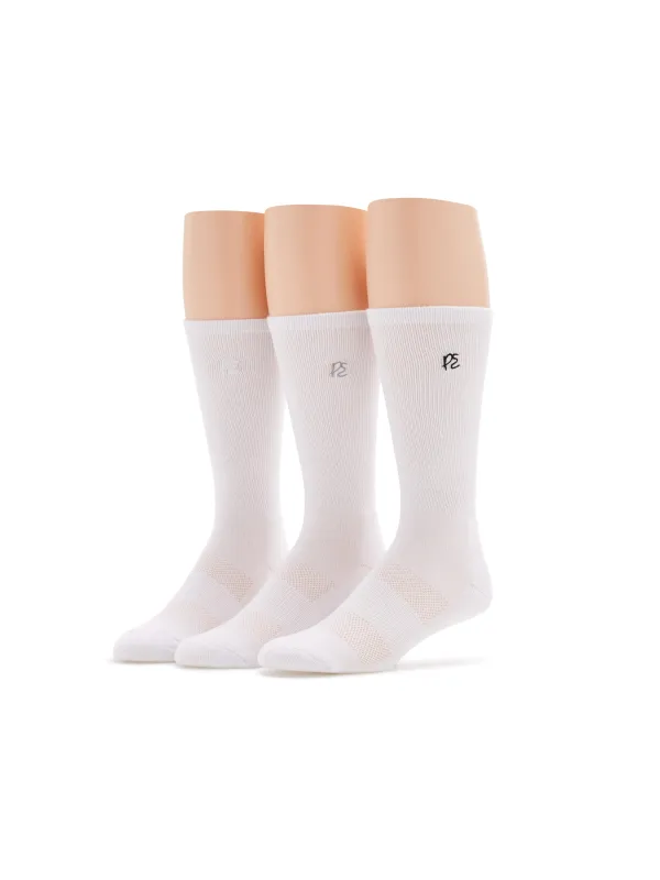 3 Pack Casual Luxe Rib Logo Crew Socks sold by Perry Ellis