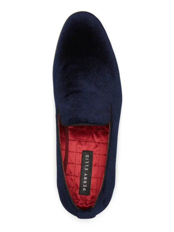 Dark Blue Velvet Loafers made by Perry Ellis