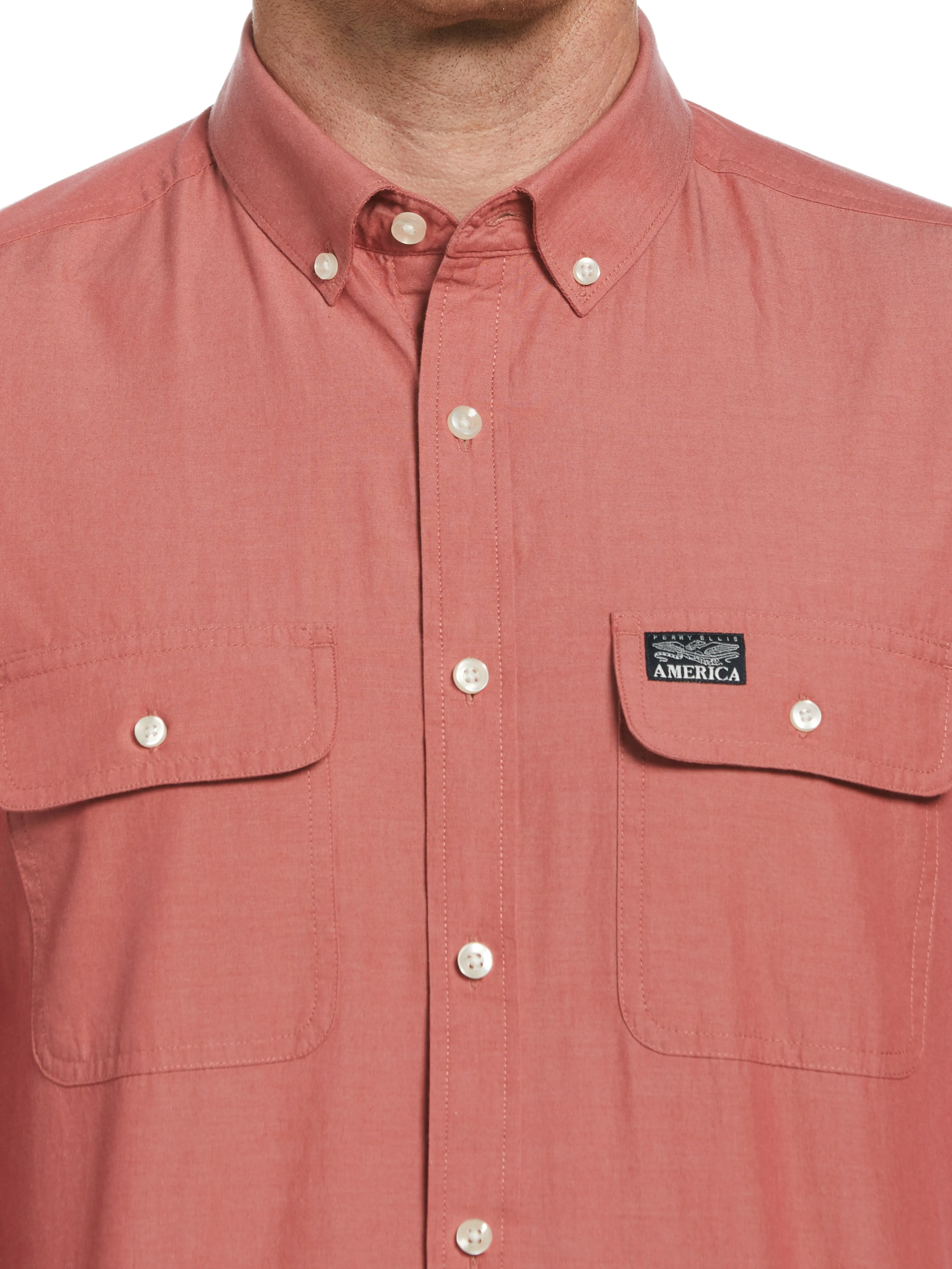 Cotton Washed Oxford Shirt sold by Perry Ellis product image thumbnail 4