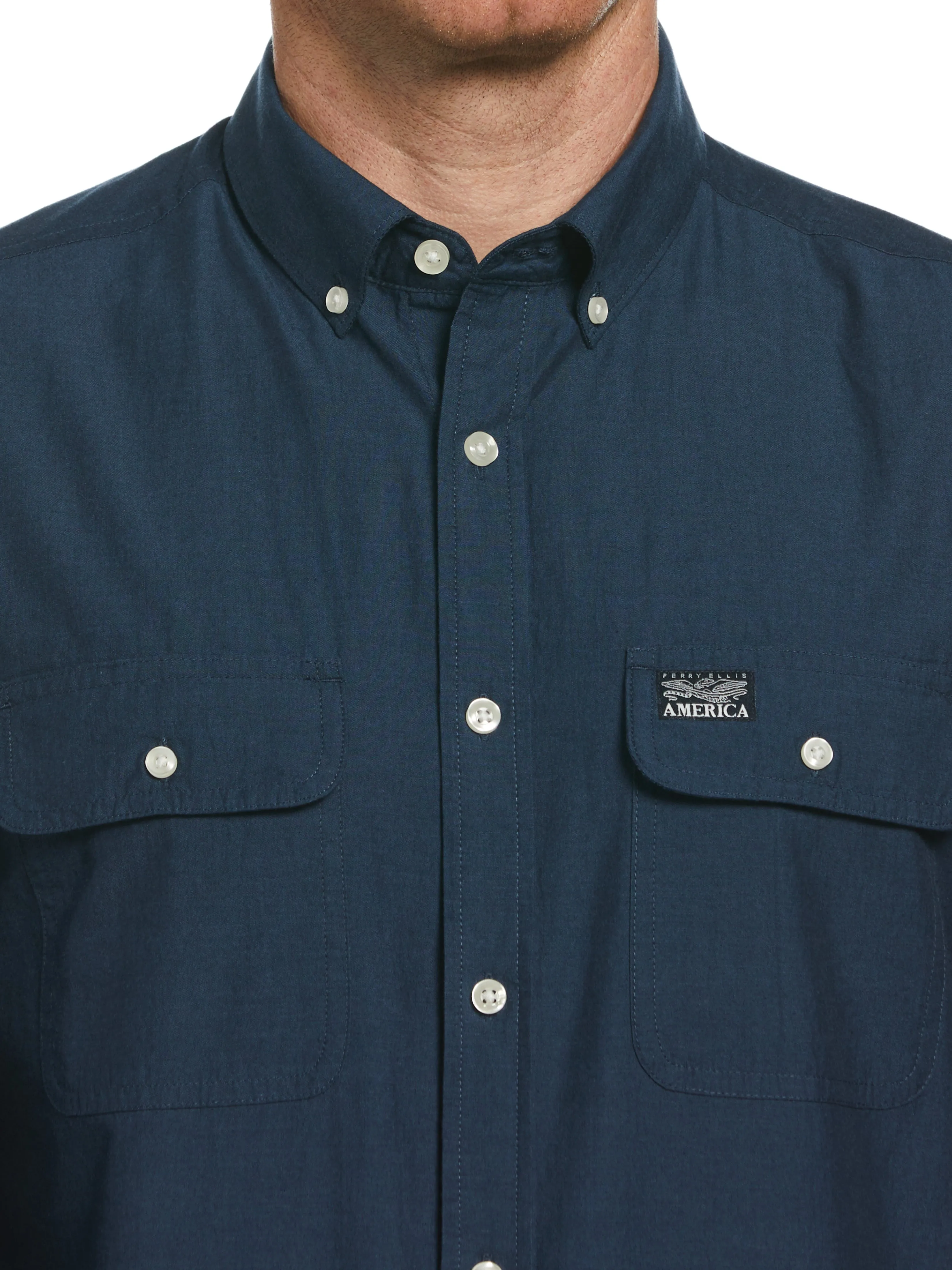 Cotton Washed Oxford Shirt sold by Perry Ellis