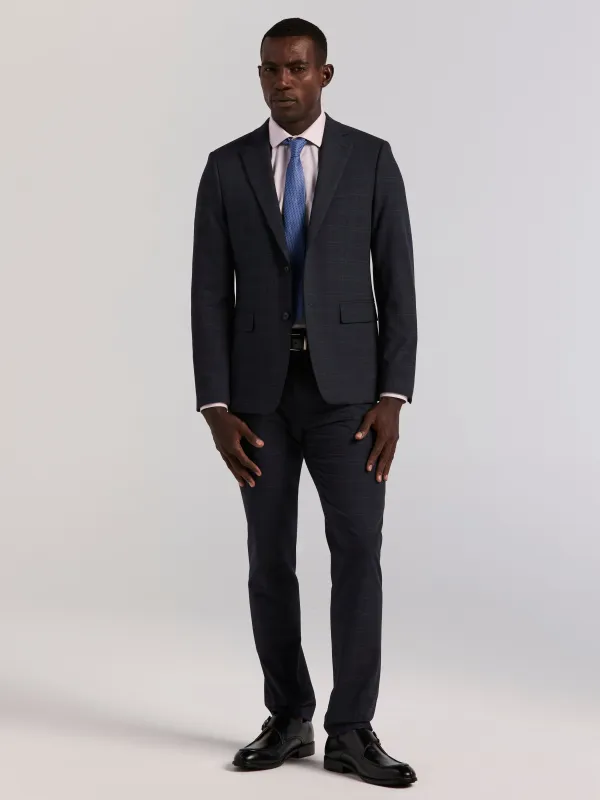 Skinny Fit Navy Plaid Suit sold by Perry Ellis