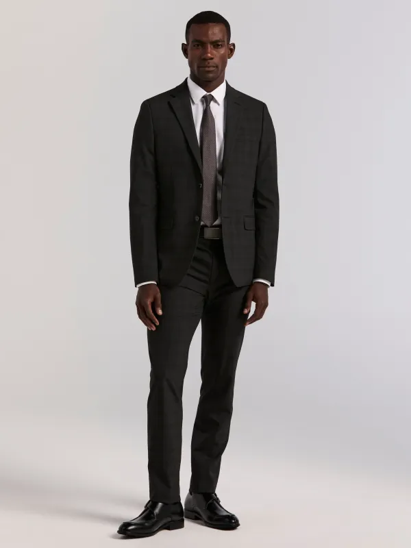 Skinny Fit Charcoal Plaid Suit sold by Perry Ellis