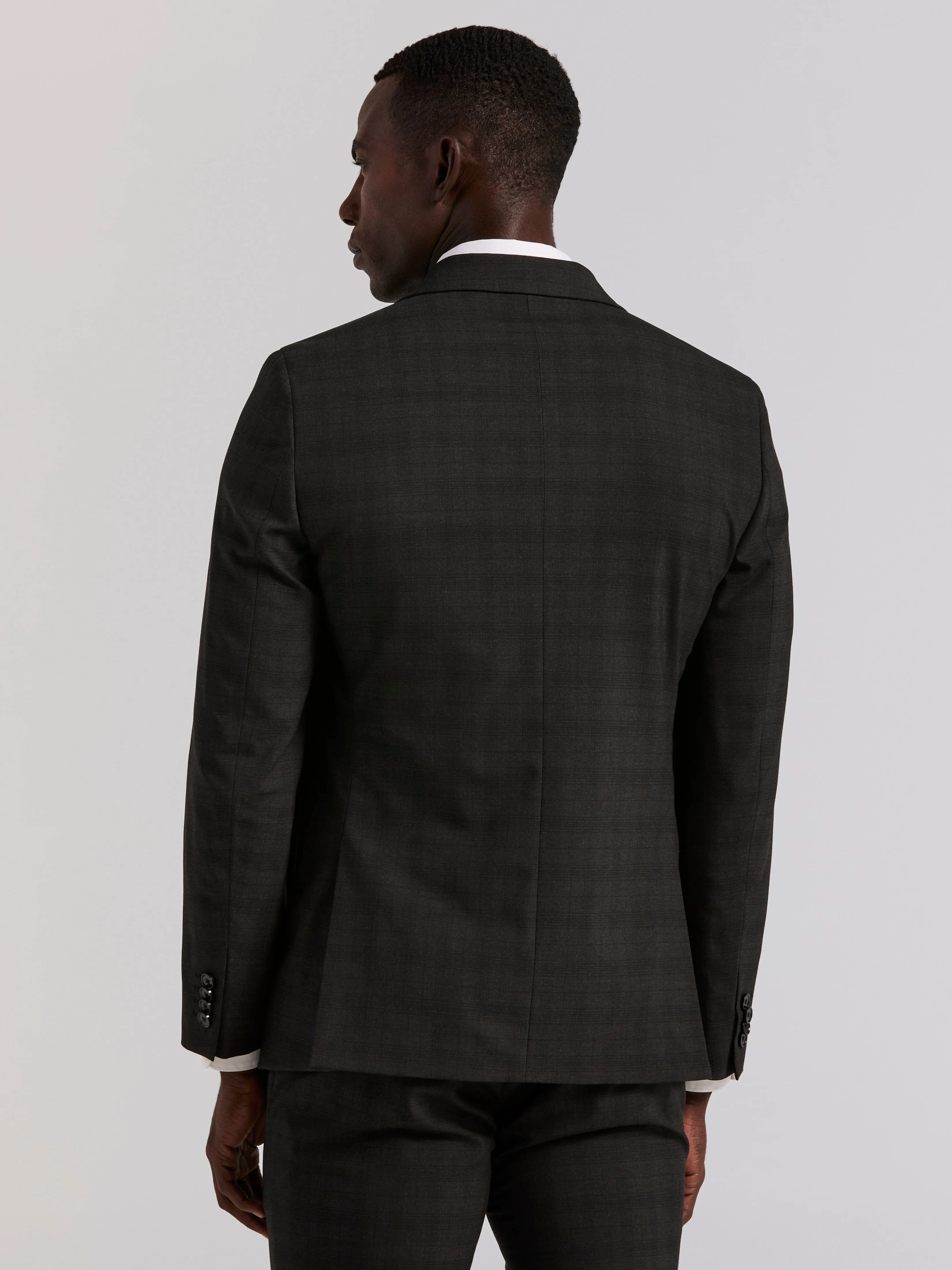 Skinny Fit Charcoal Plaid Suit sold by Perry Ellis product image thumbnail 5