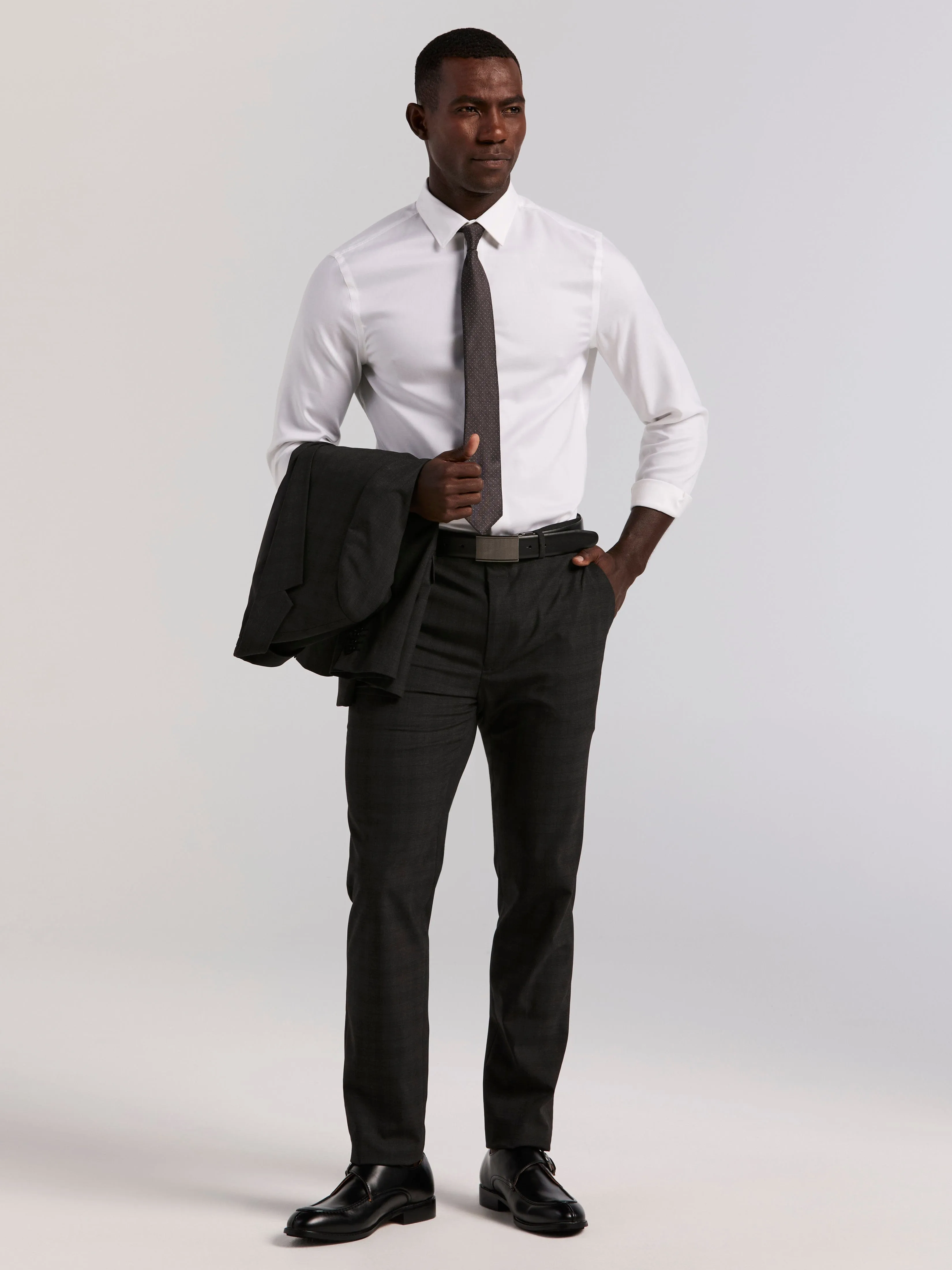 Skinny Fit Charcoal Plaid Suit sold by Perry Ellis product image thumbnail 2