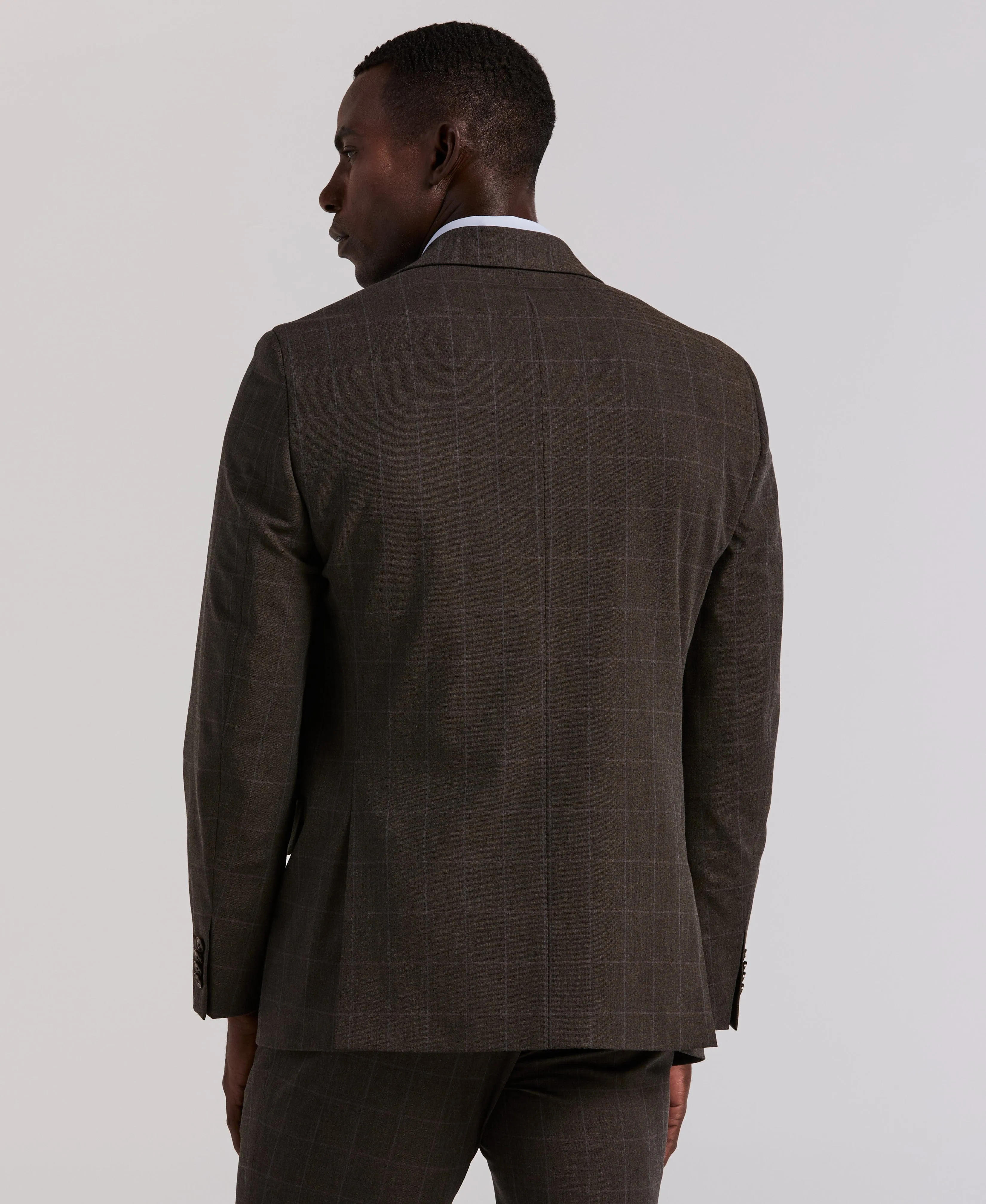 Slim Fit Brown Windowpane Suit sold by Perry Ellis product image thumbnail 4