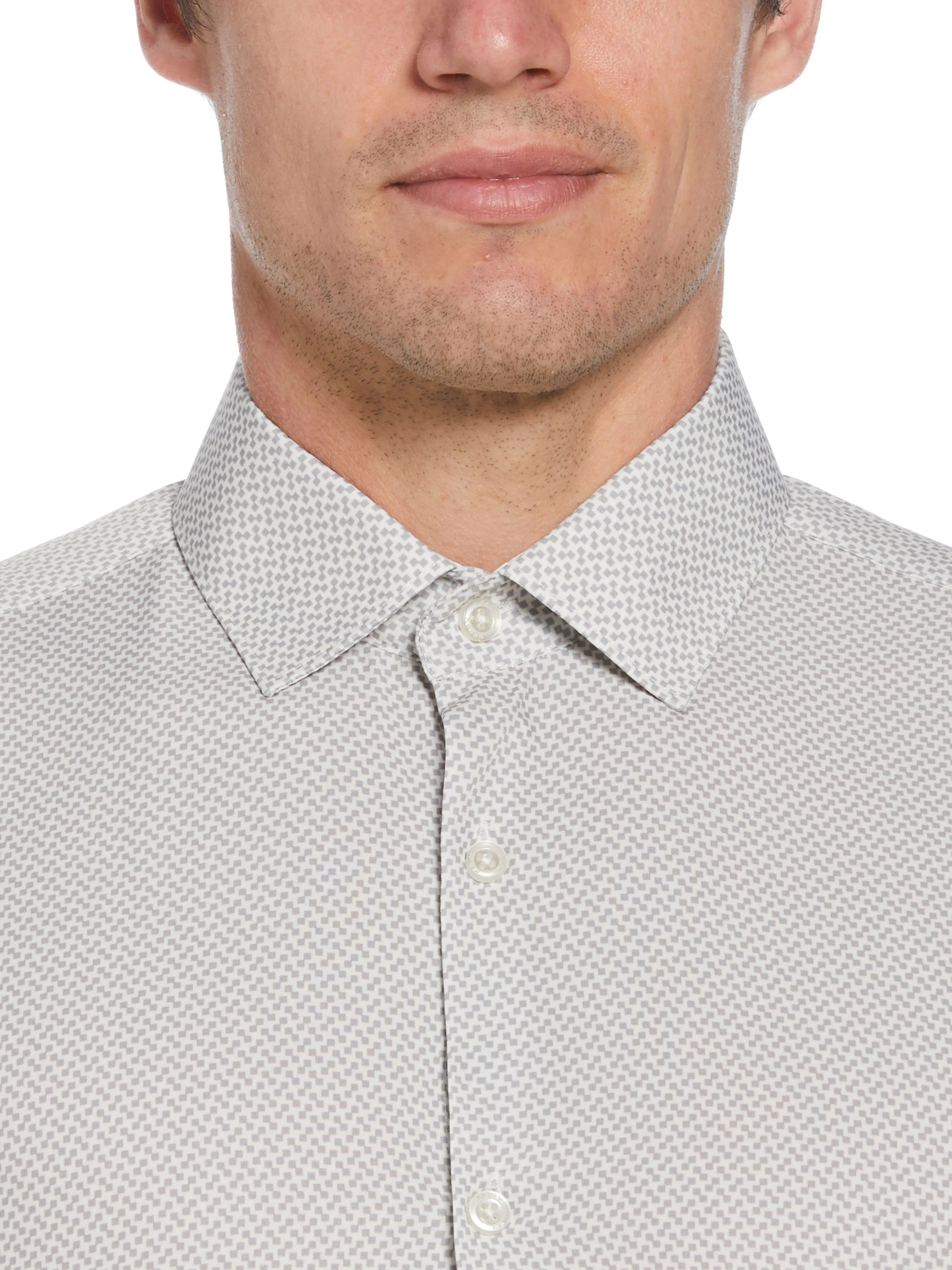 Slim Fit Total Stretch Square Microprint Dress Shirt sold by Perry Ellis product image thumbnail 3