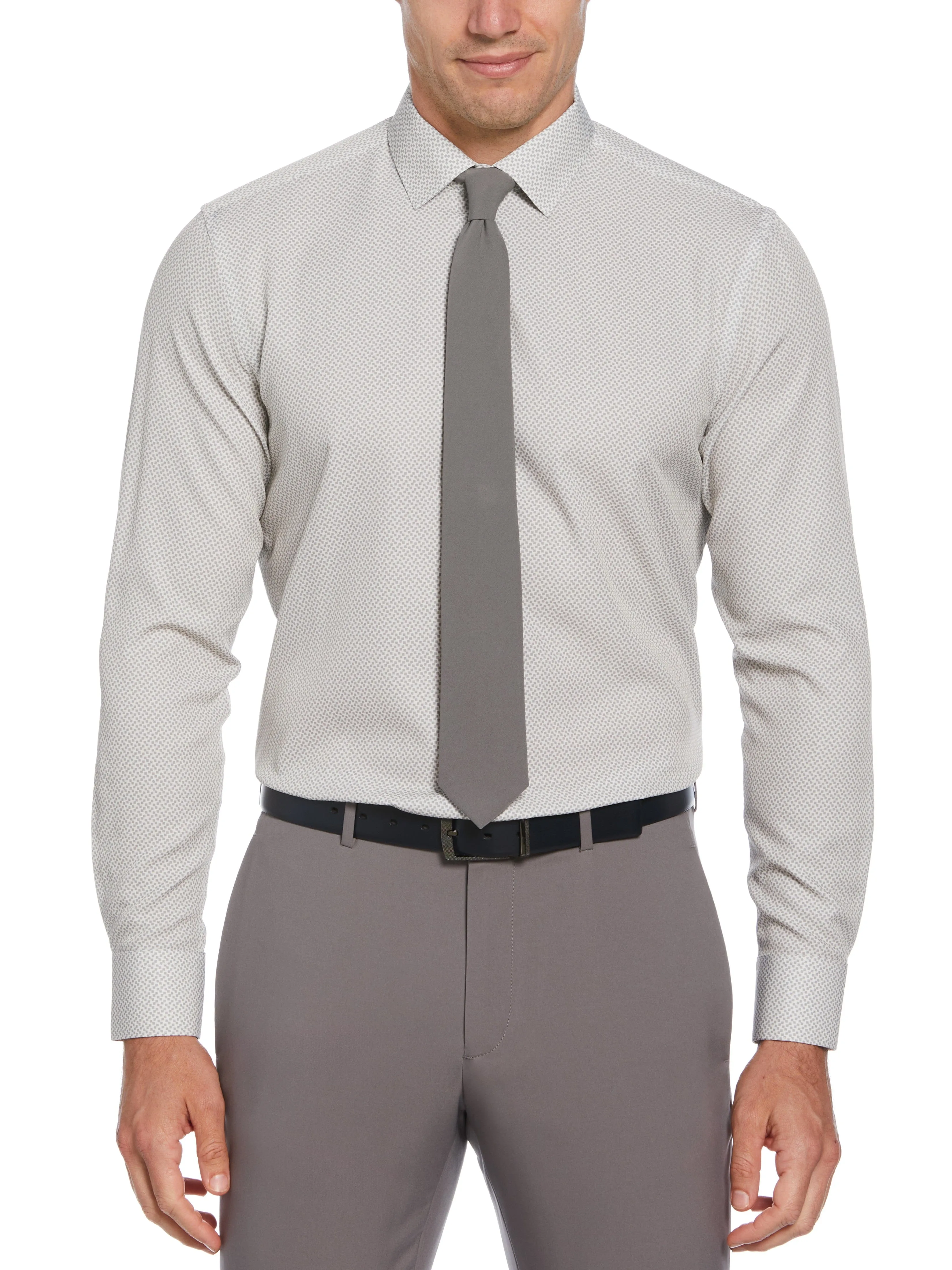 Slim Fit Total Stretch Square Microprint Dress Shirt sold by Perry Ellis
