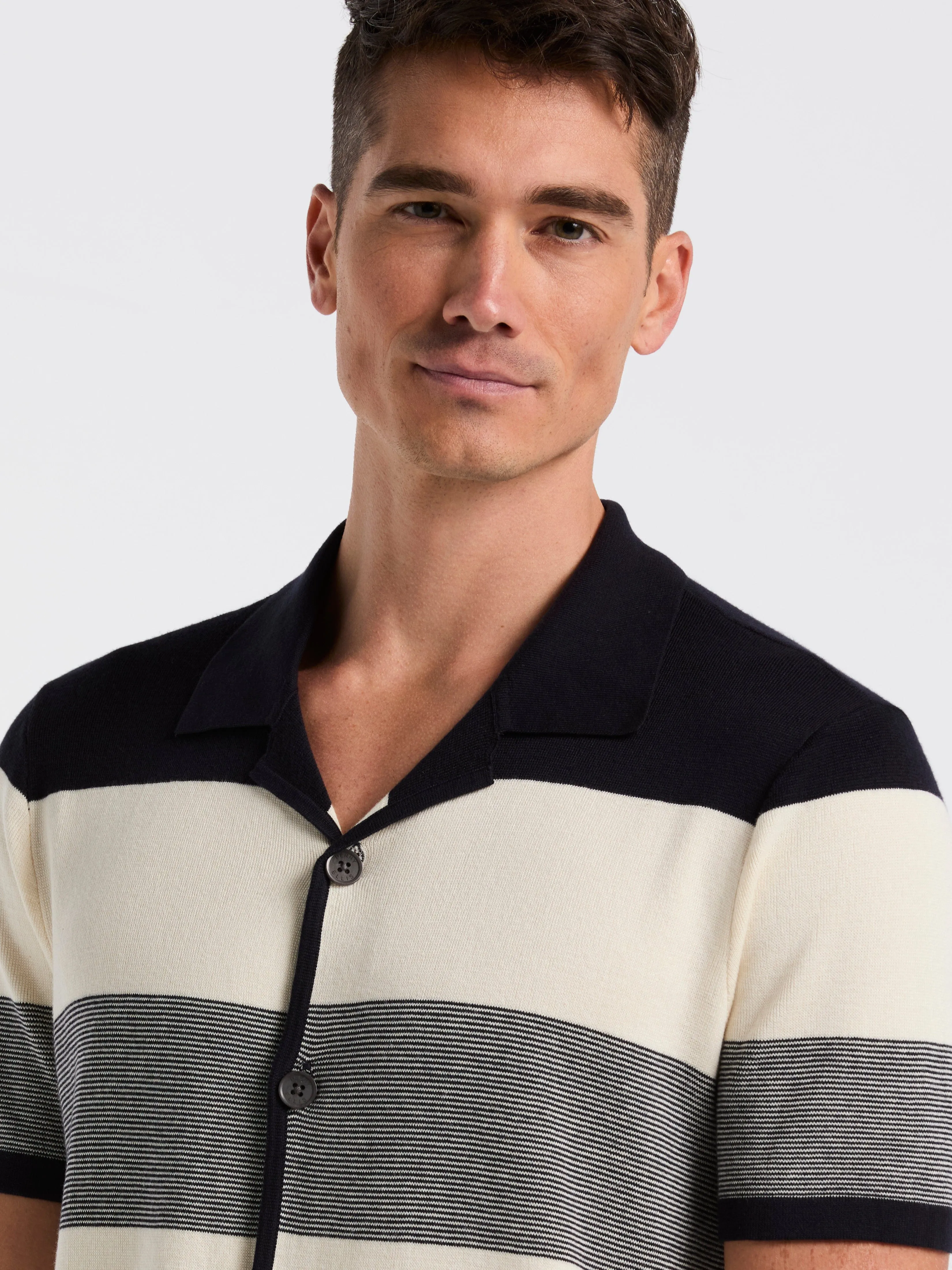 Color Block Button Front Sweater sold by Perry Ellis product image thumbnail 3