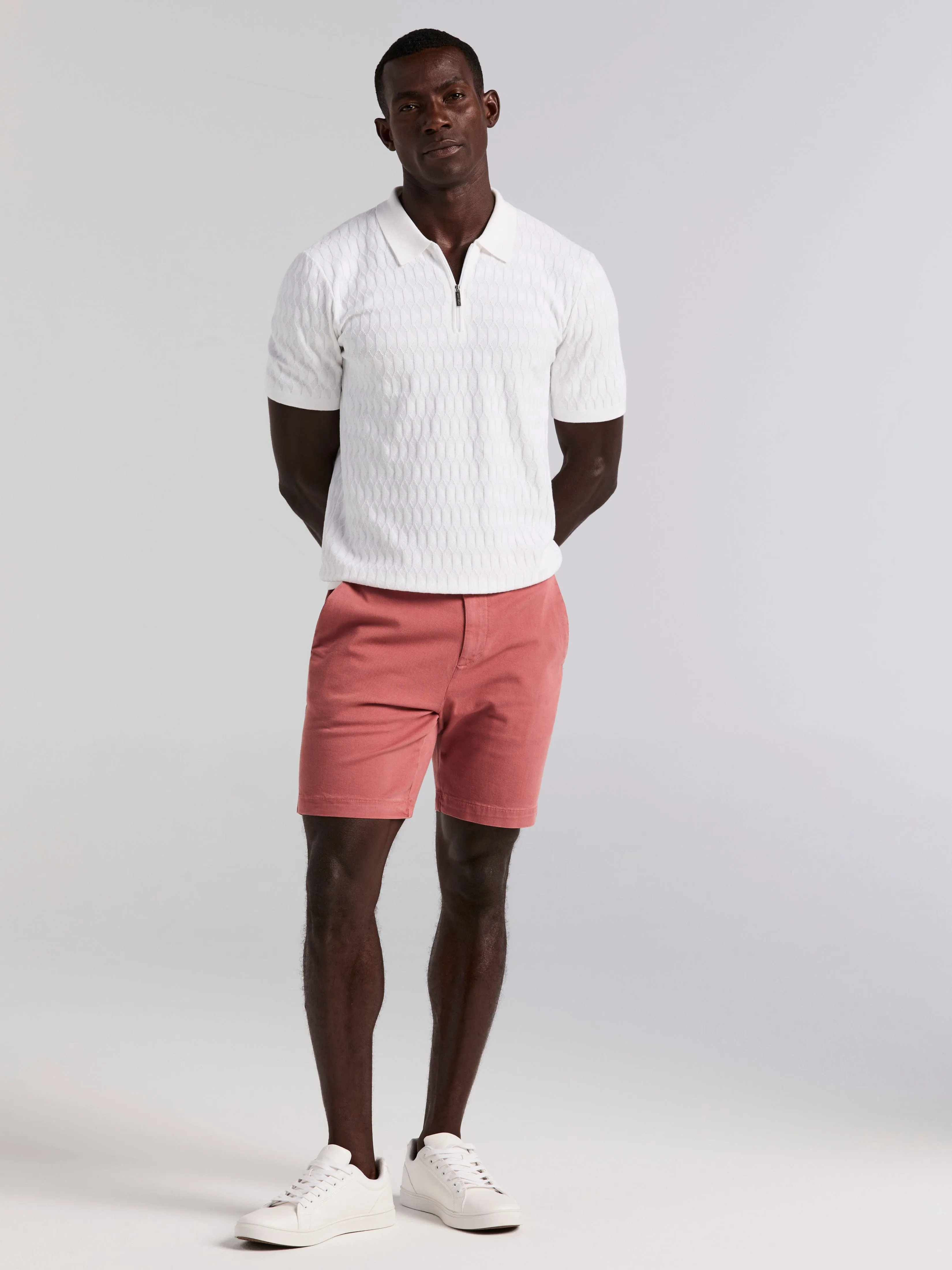 Geometric Pattern Zip Polo Sweater sold by Perry Ellis product image thumbnail 2