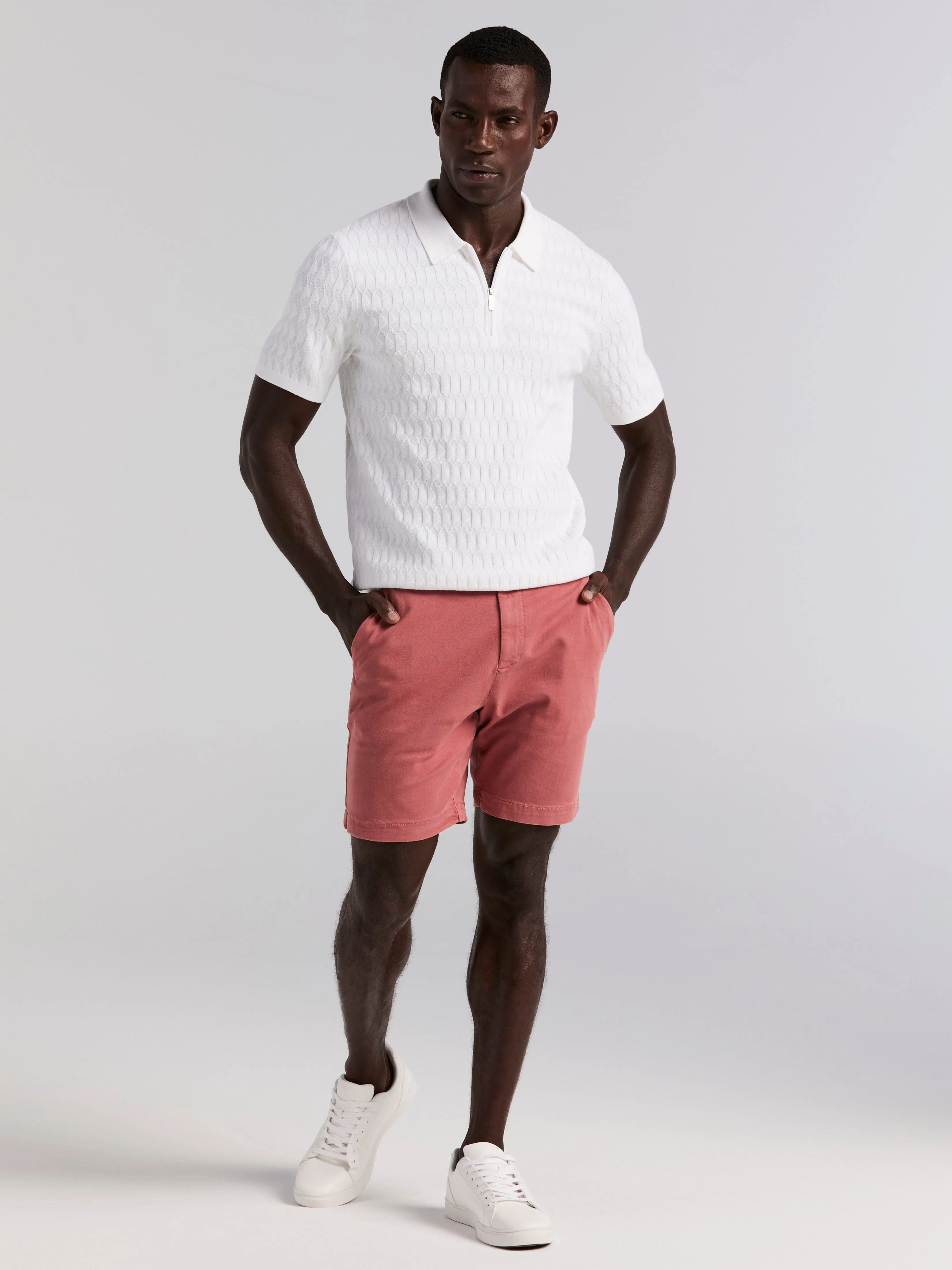 Geometric Pattern Zip Polo Sweater sold by Perry Ellis product image thumbnail 3