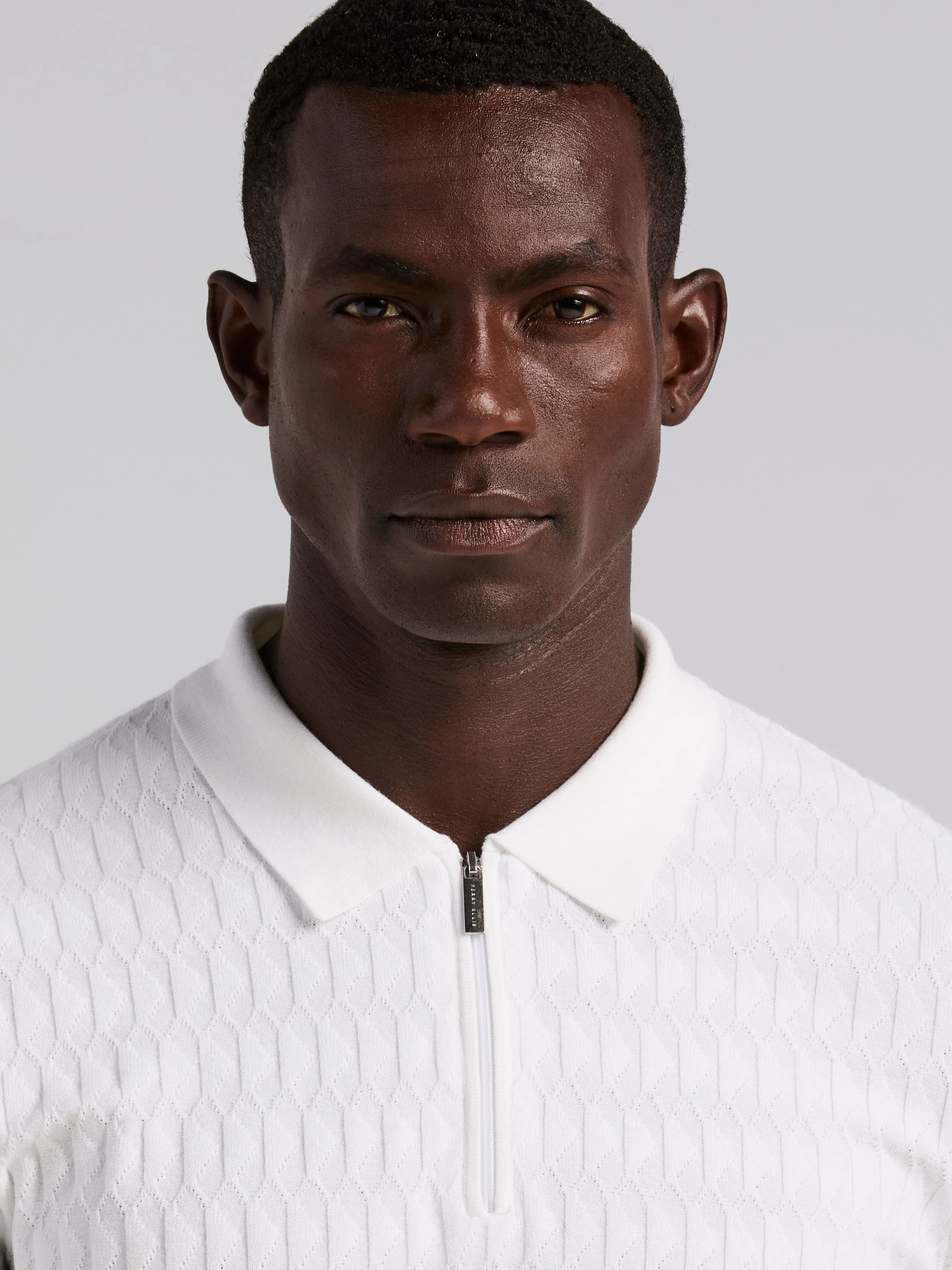 Geometric Pattern Zip Polo Sweater sold by Perry Ellis product image thumbnail 4