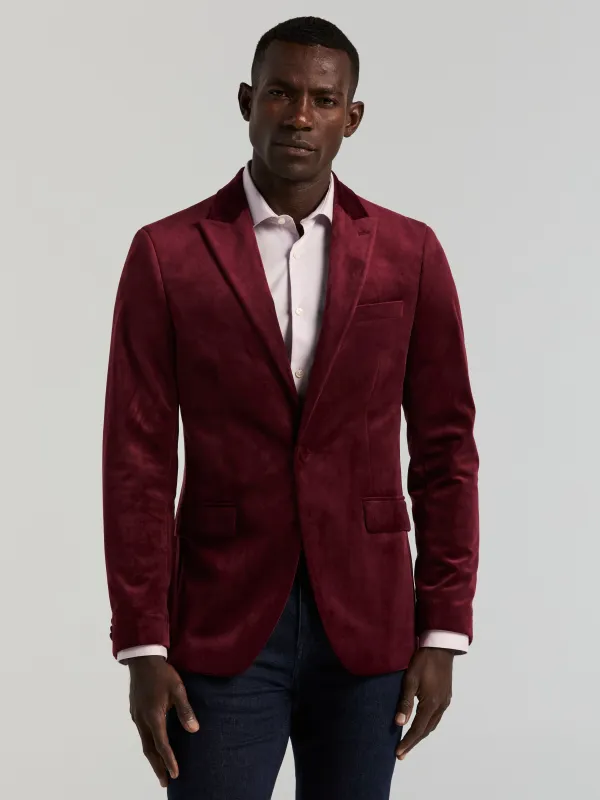 Slim Peak Lapel Velvet Suit Jacket made by Perry Ellis