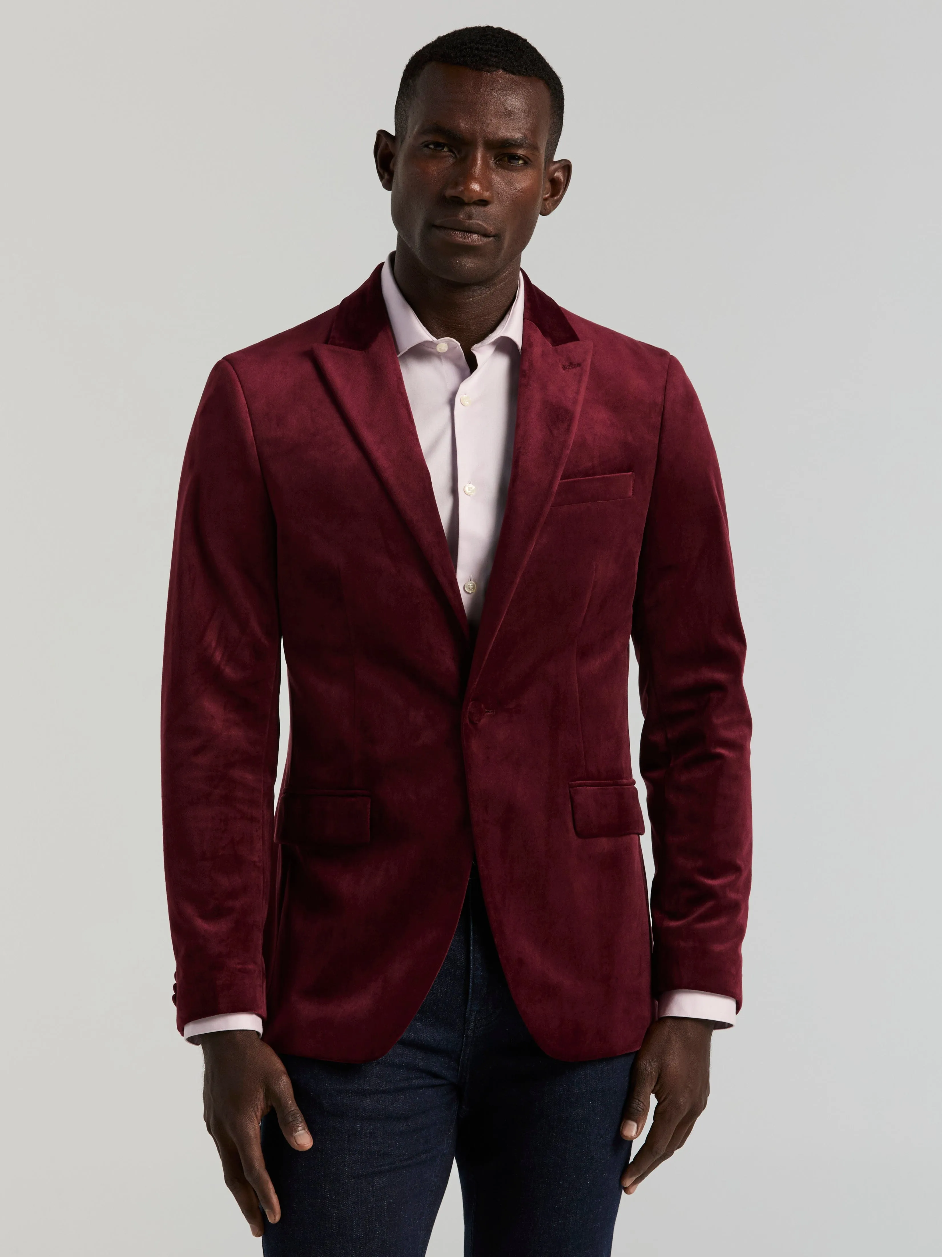 Slim Peak Lapel Velvet Suit Jacket sold by Perry Ellis