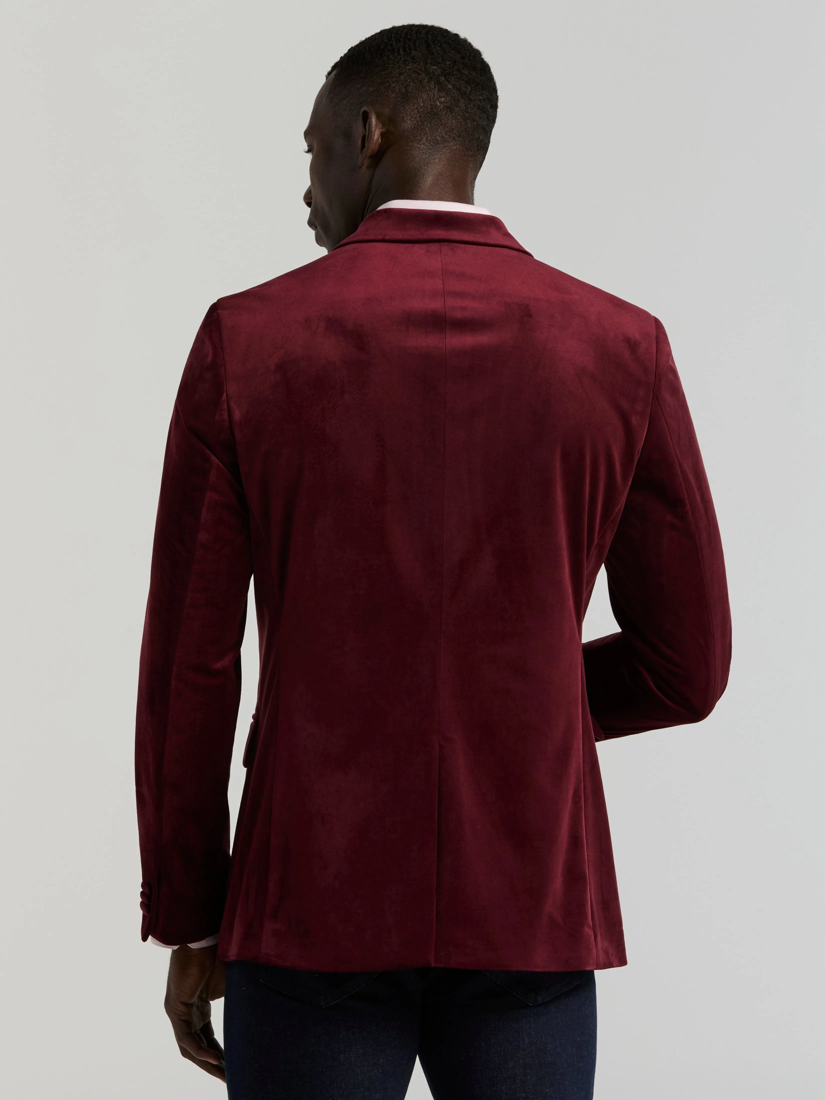 Slim Peak Lapel Velvet Suit Jacket sold by Perry Ellis product image thumbnail 3