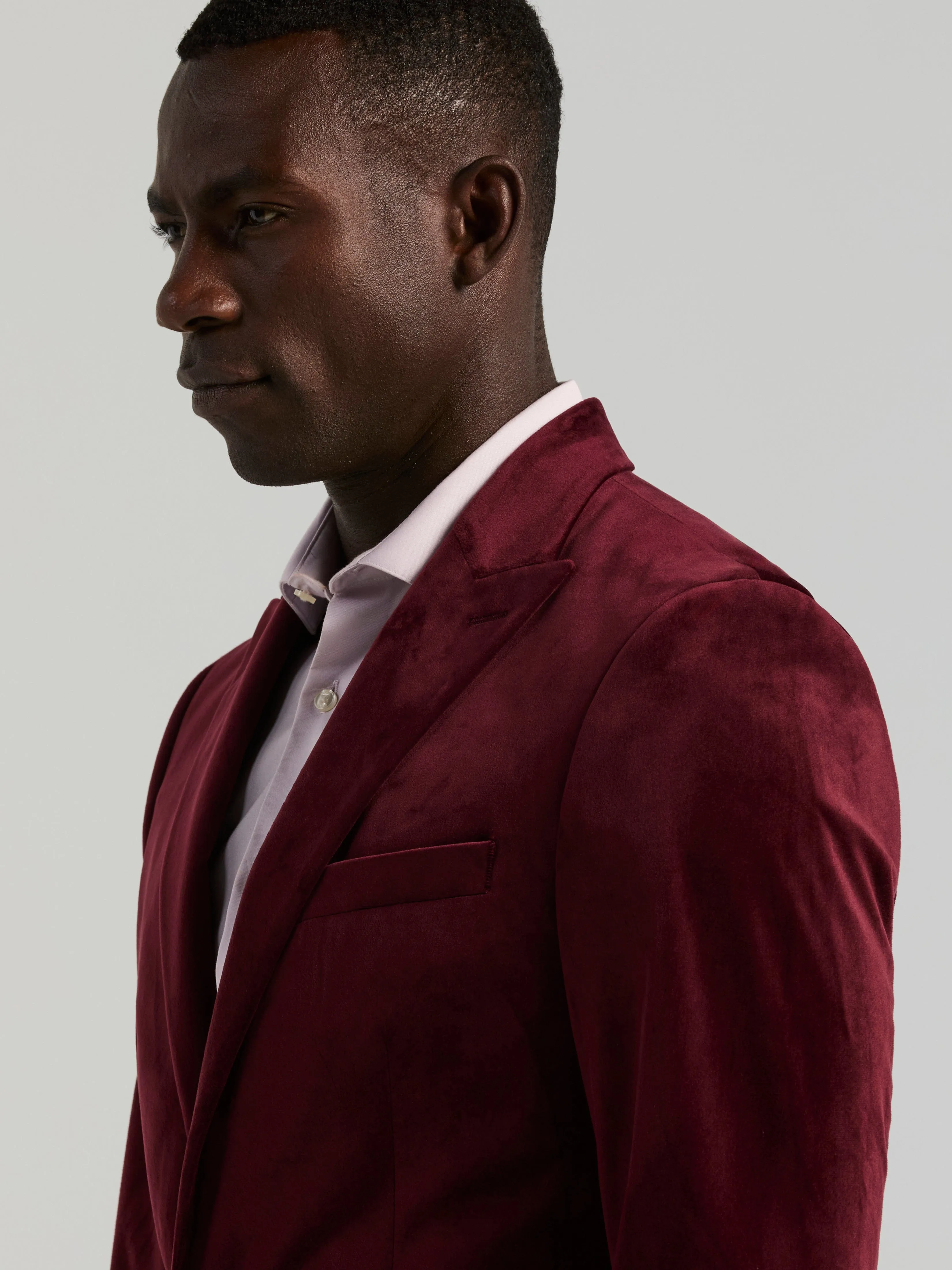 Slim Peak Lapel Velvet Suit Jacket sold by Perry Ellis product image thumbnail 2