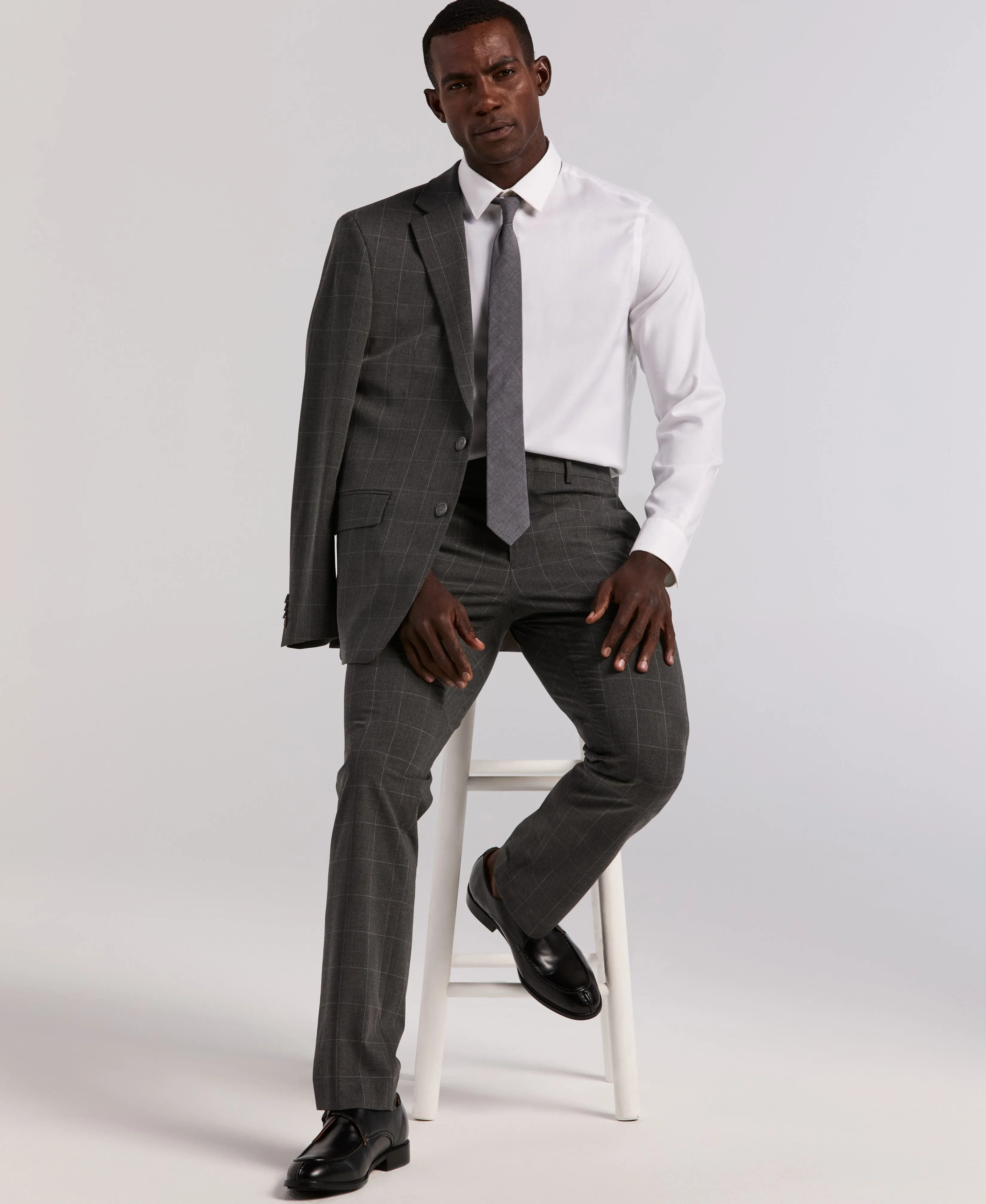 Slim Fit Windowpane Suit sold by Perry Ellis product image thumbnail 2