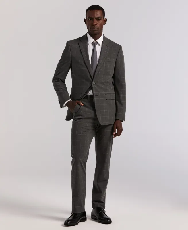 Slim Fit Windowpane Suit sold by Perry Ellis