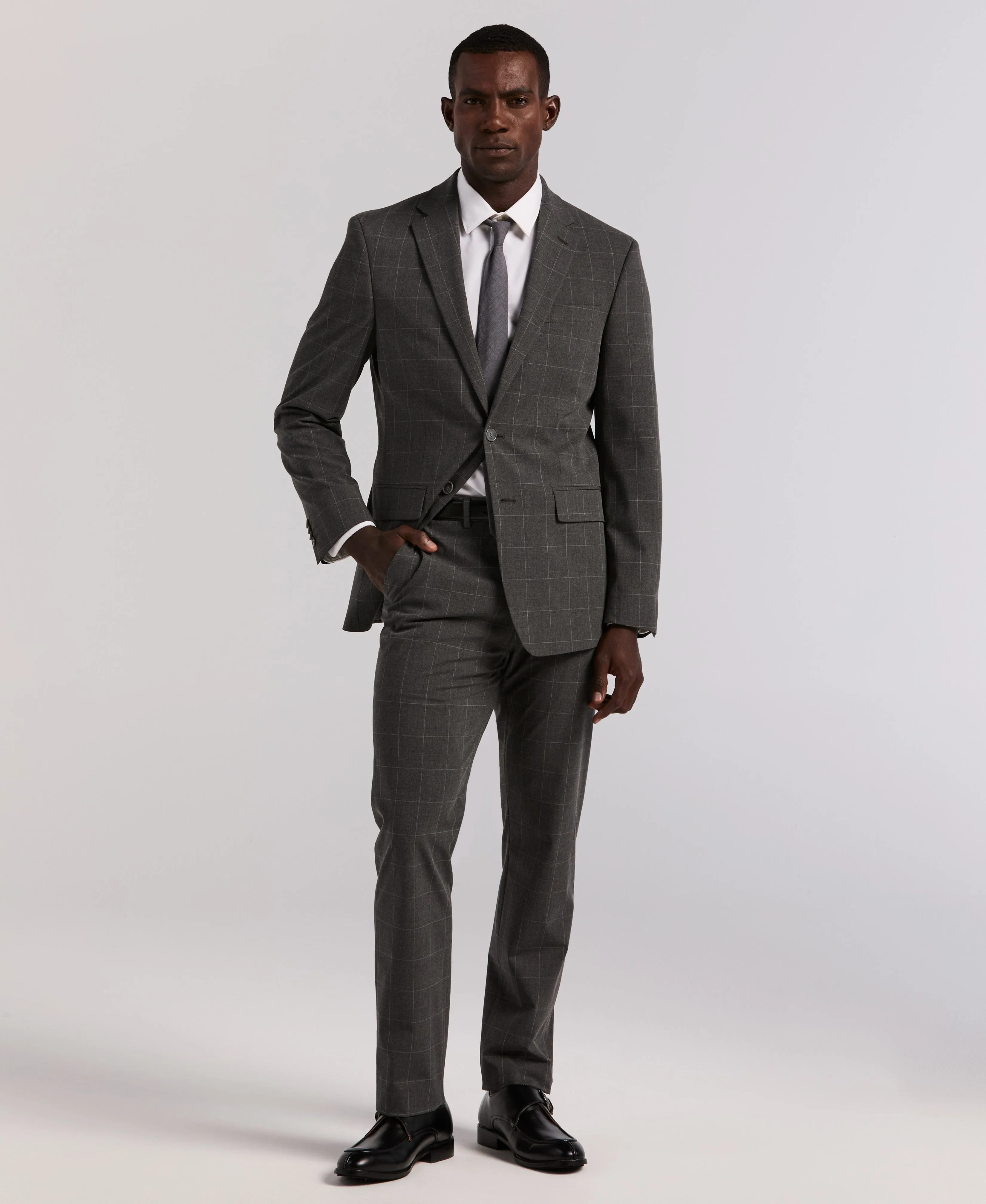 Slim Fit Windowpane Suit sold by Perry Ellis