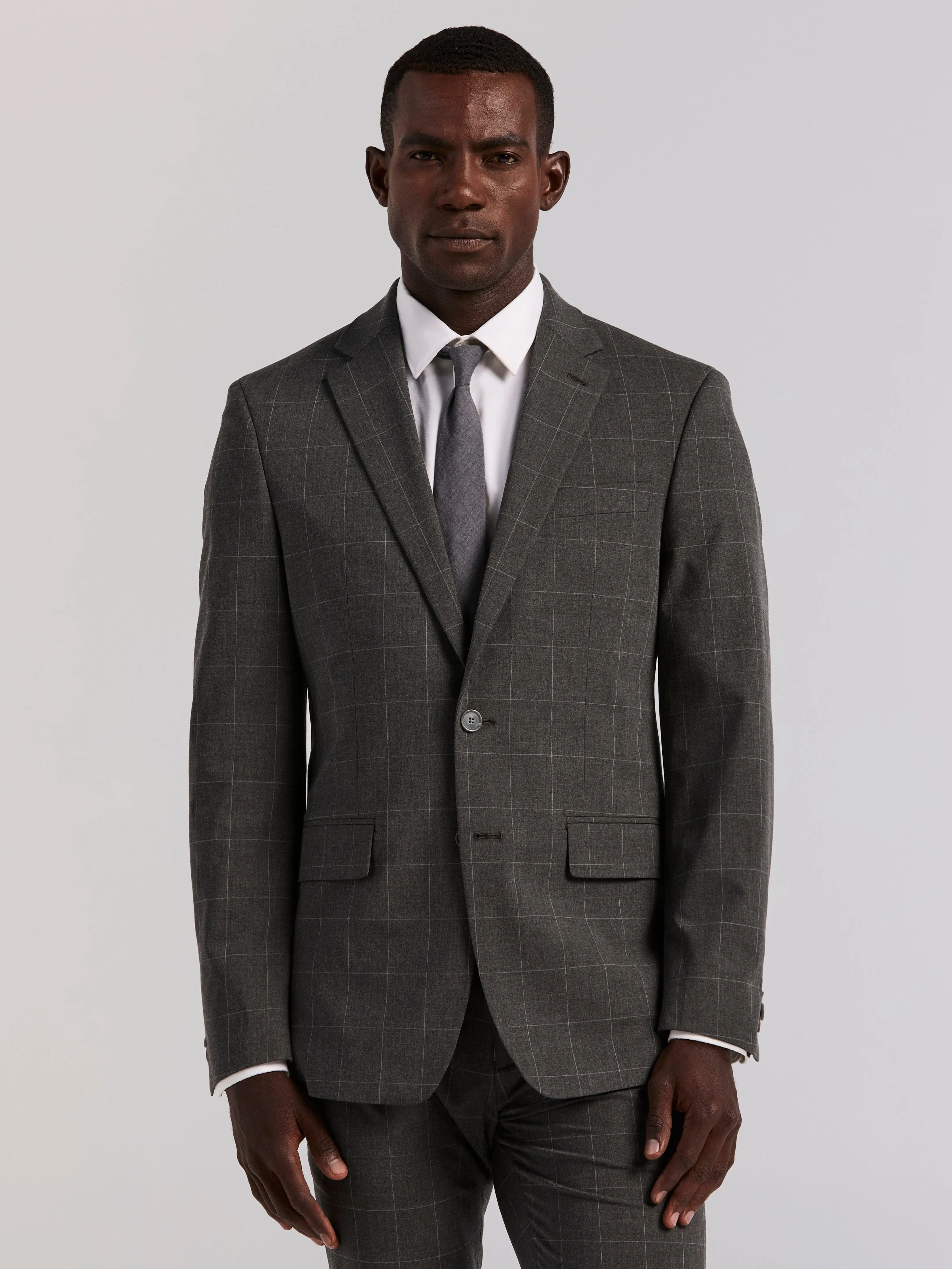Slim Fit Windowpane Suit sold by Perry Ellis product image thumbnail 3