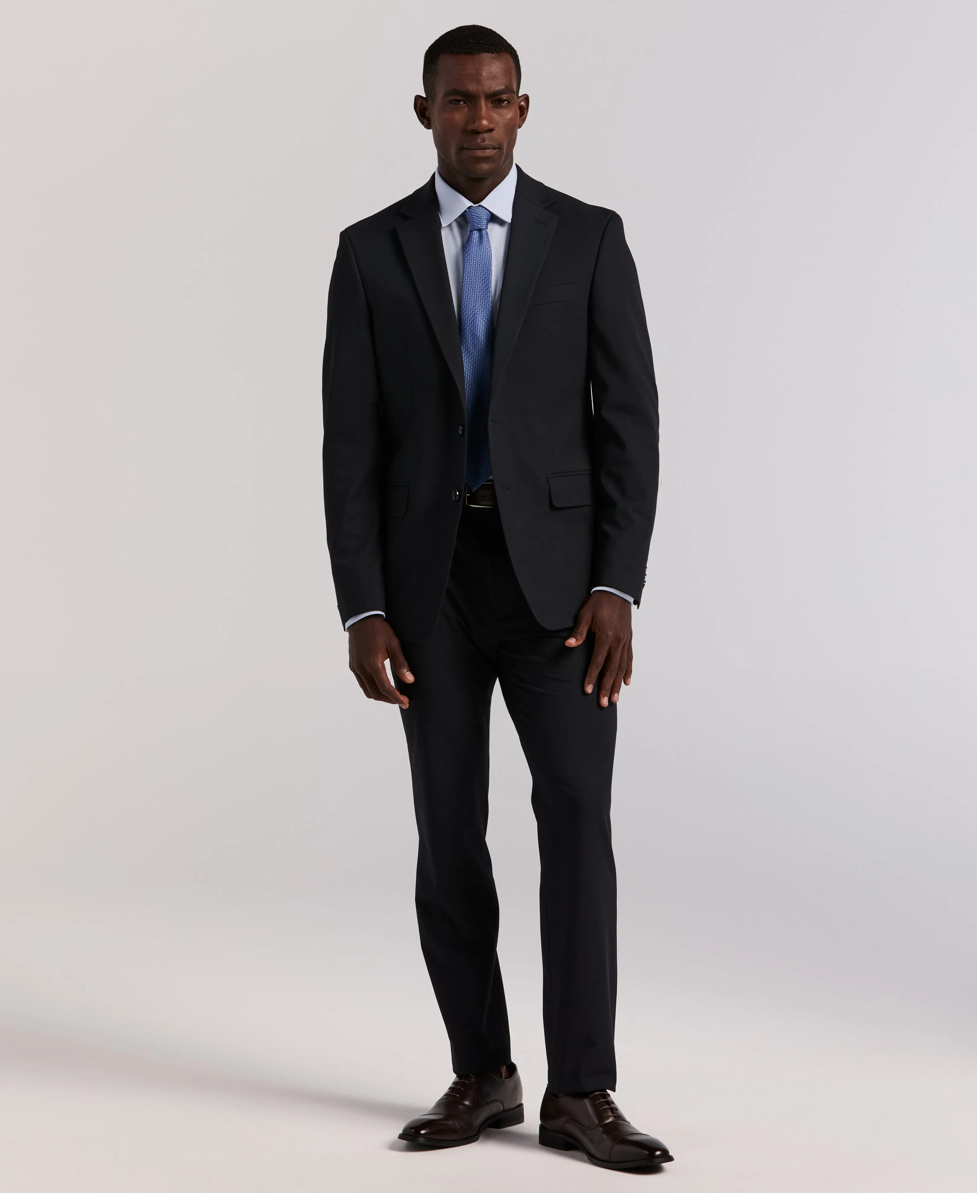 Slim Fit Navy Gabardine Suit sold by Perry Ellis
