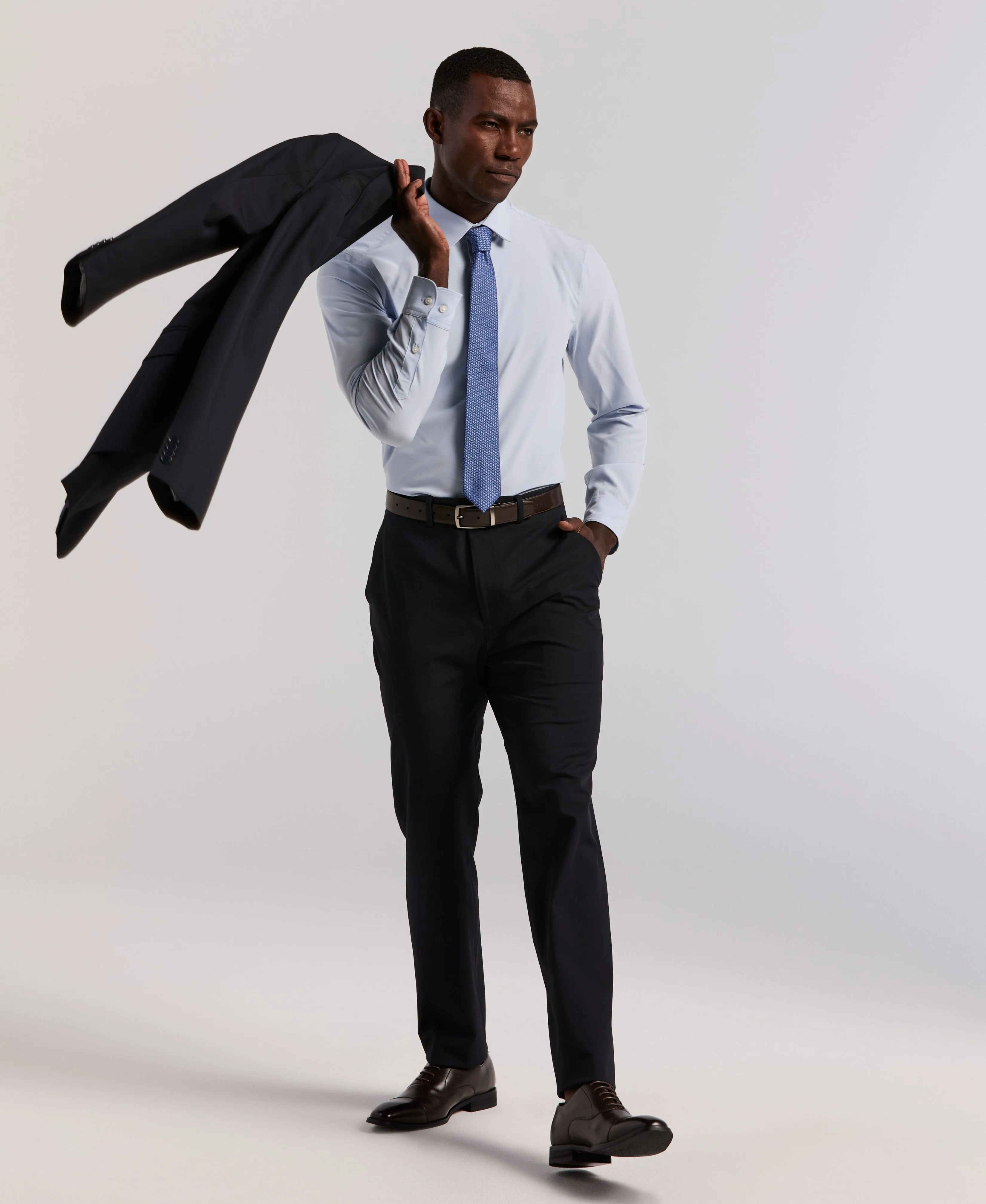 Slim Fit Navy Gabardine Suit sold by Perry Ellis product image thumbnail 2