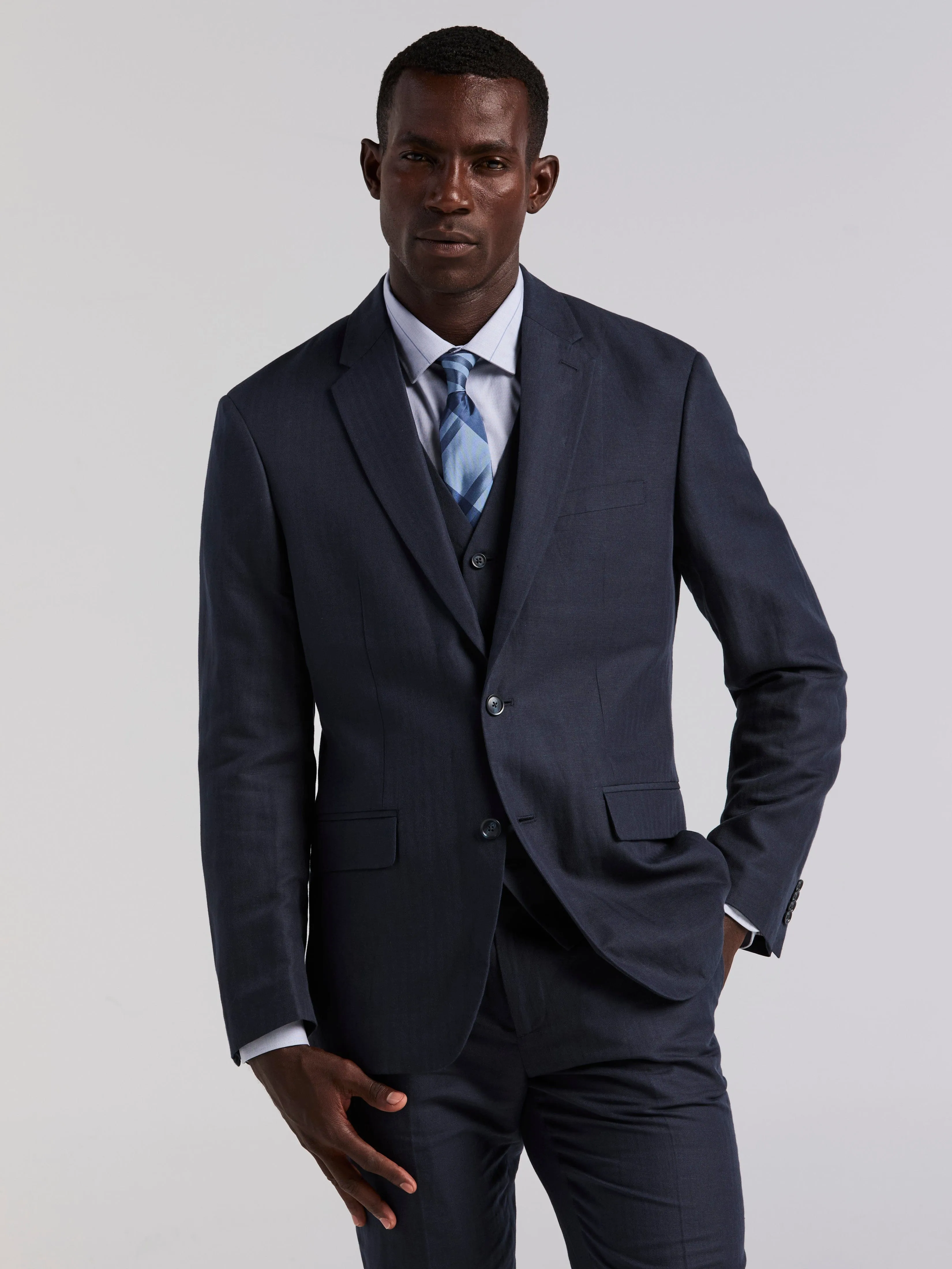 Linen Blend Herringbone Suit sold by Perry Ellis product image thumbnail 4