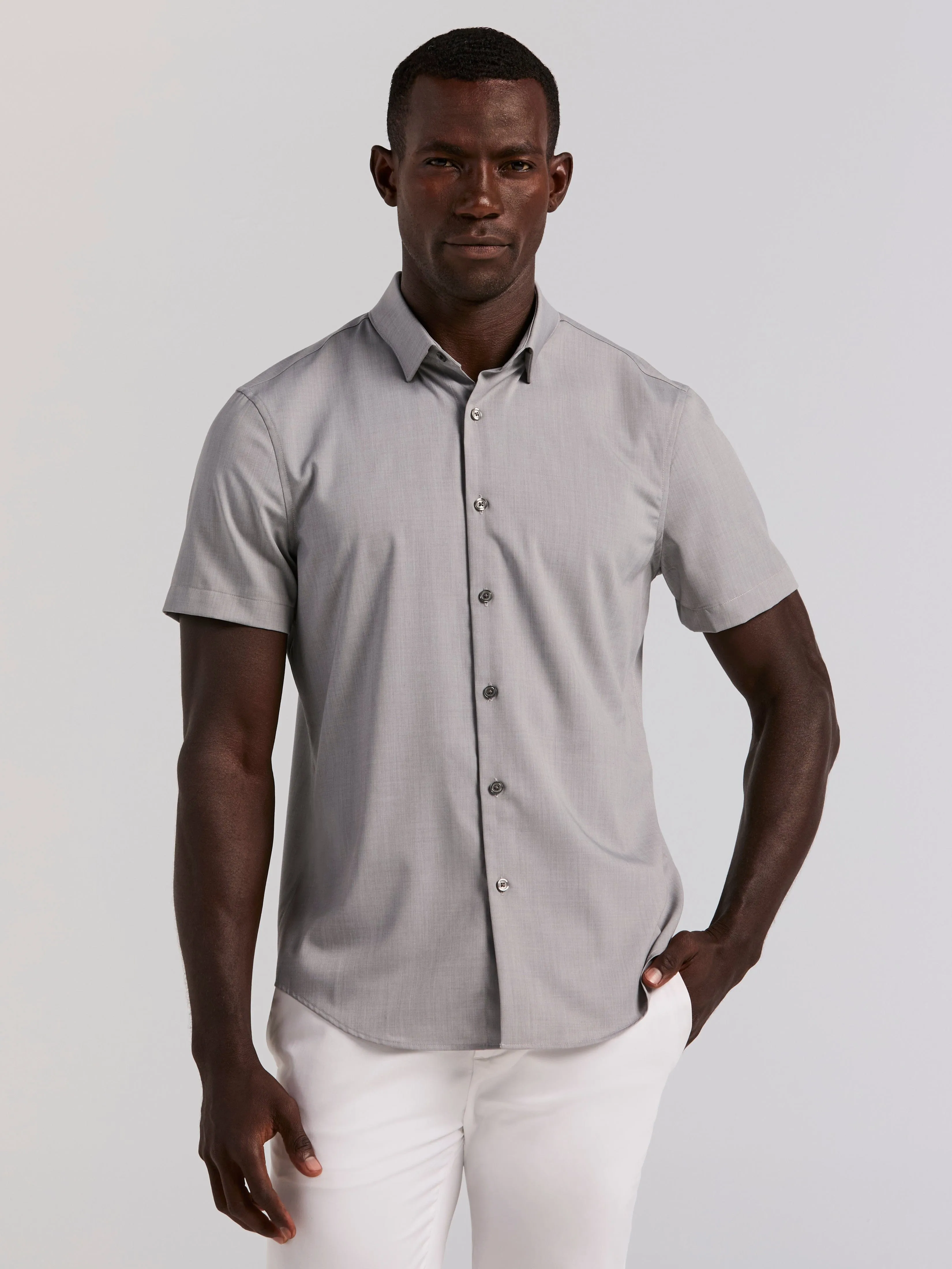 Total Stretch Heathered Shirt sold by Perry Ellis
