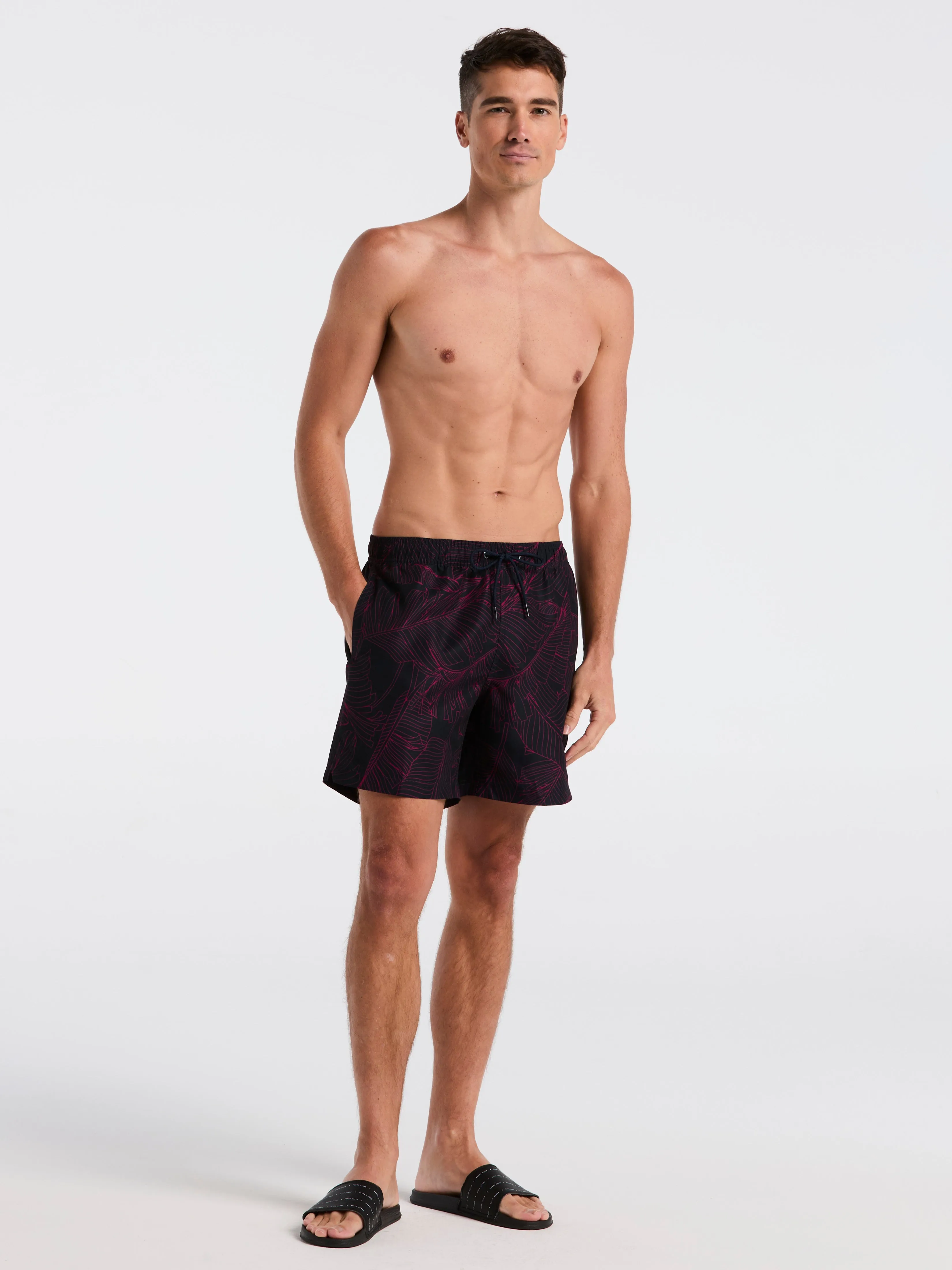 Botanical Line Print Swim Trunk sold by Perry Ellis