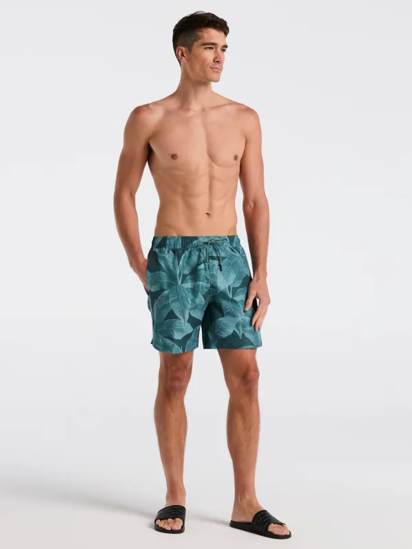 Tropical Plant Print Swim Trunk sold by Perry Ellis