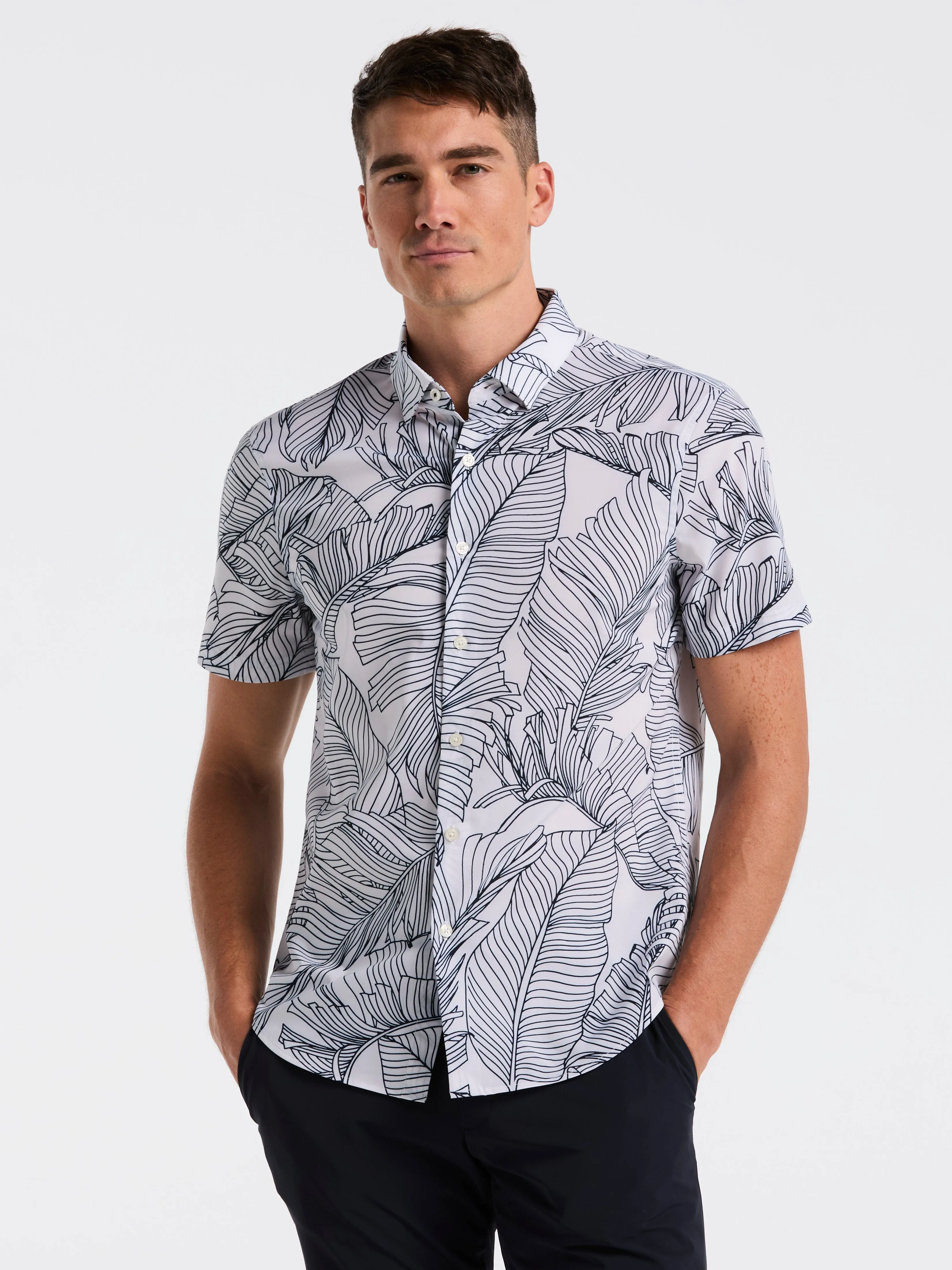 Slim Fit Botanical Print Shirt sold by Perry Ellis