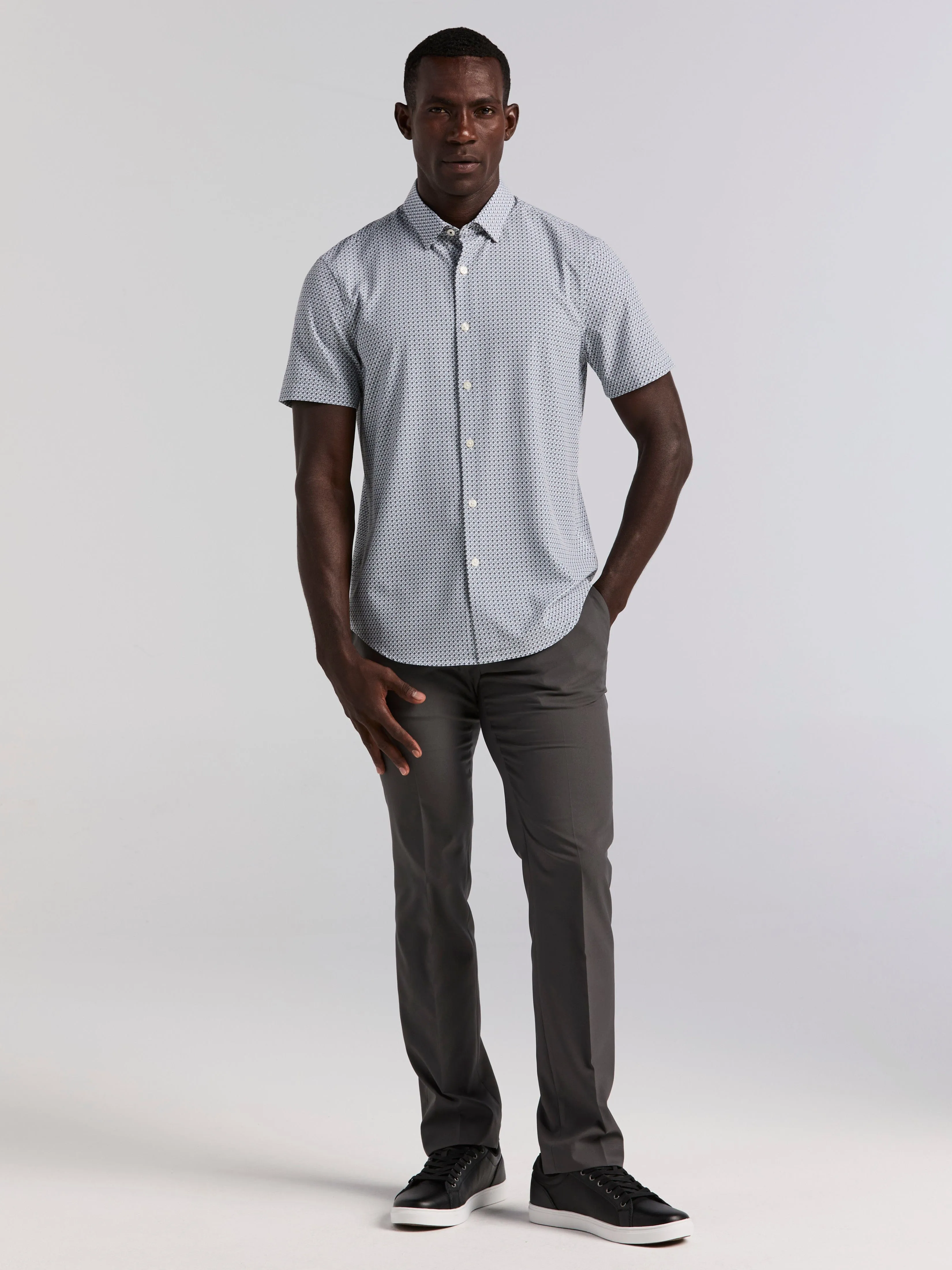 Slim Fit Cube Geometric Print Shirt sold by Perry Ellis product image thumbnail 4