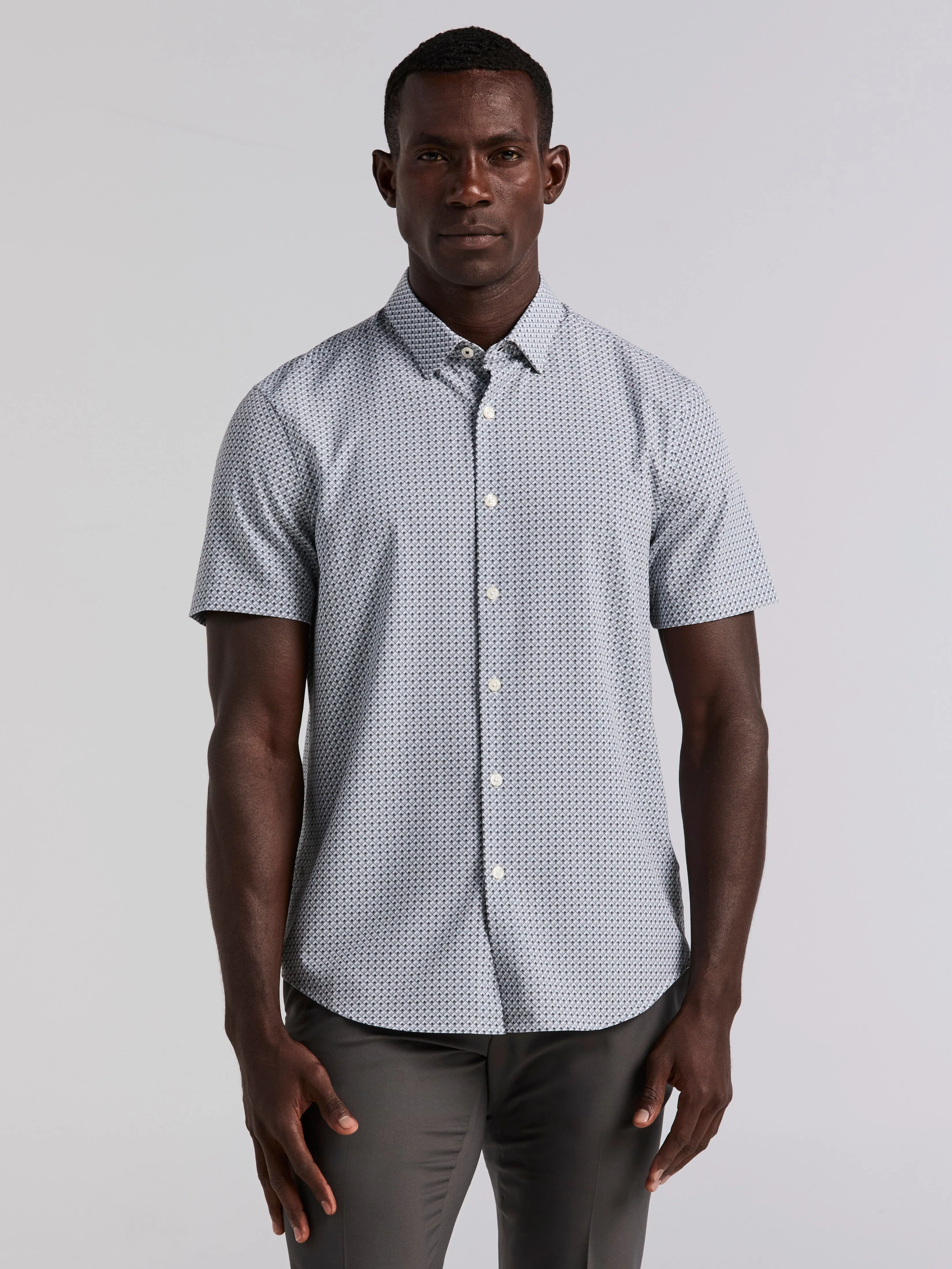 Slim Fit Cube Geometric Print Shirt sold by Perry Ellis