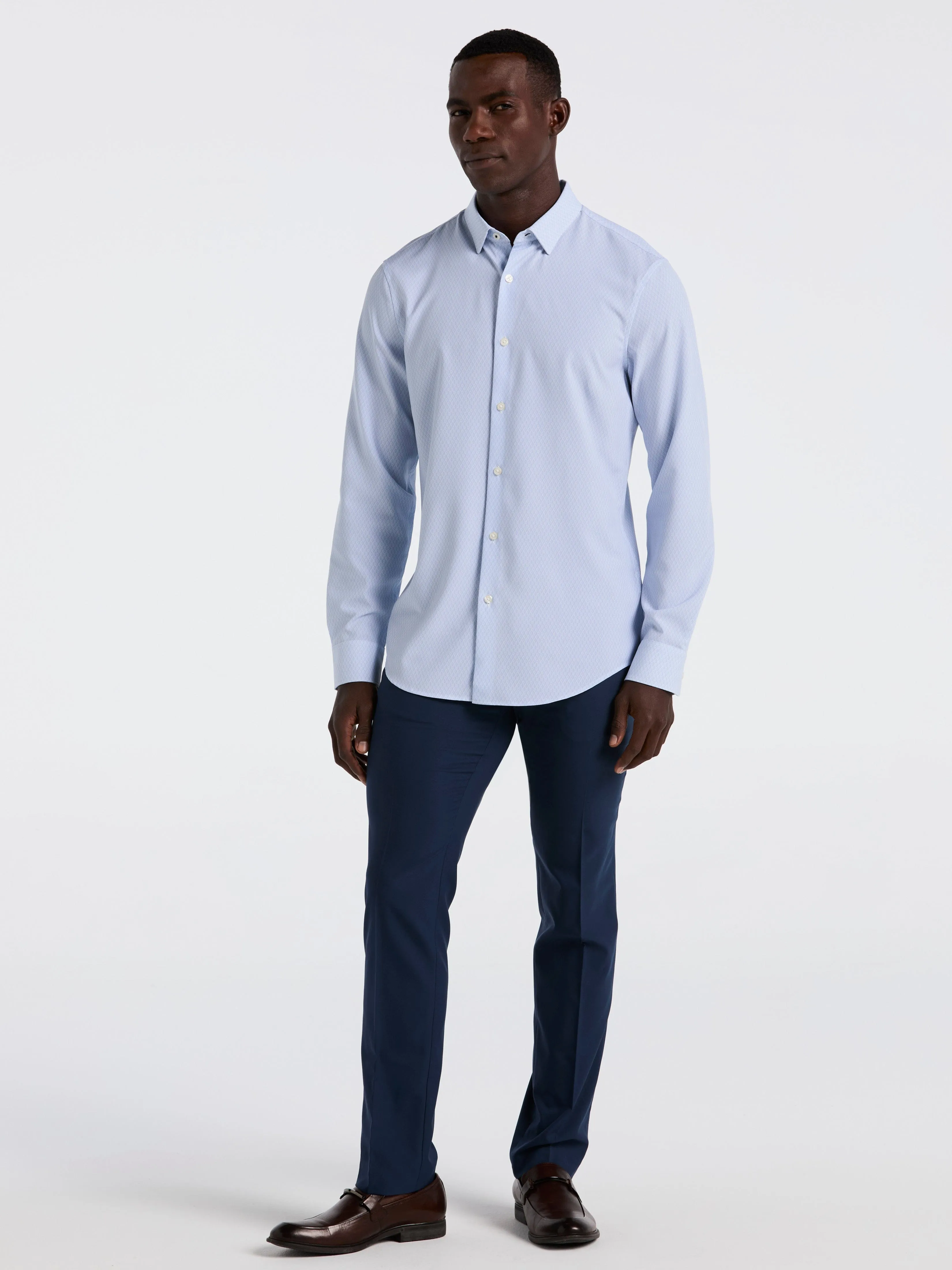 Slim Fit Total Stretch Diamond Geo Print Shirt sold by Perry Ellis product image thumbnail 4