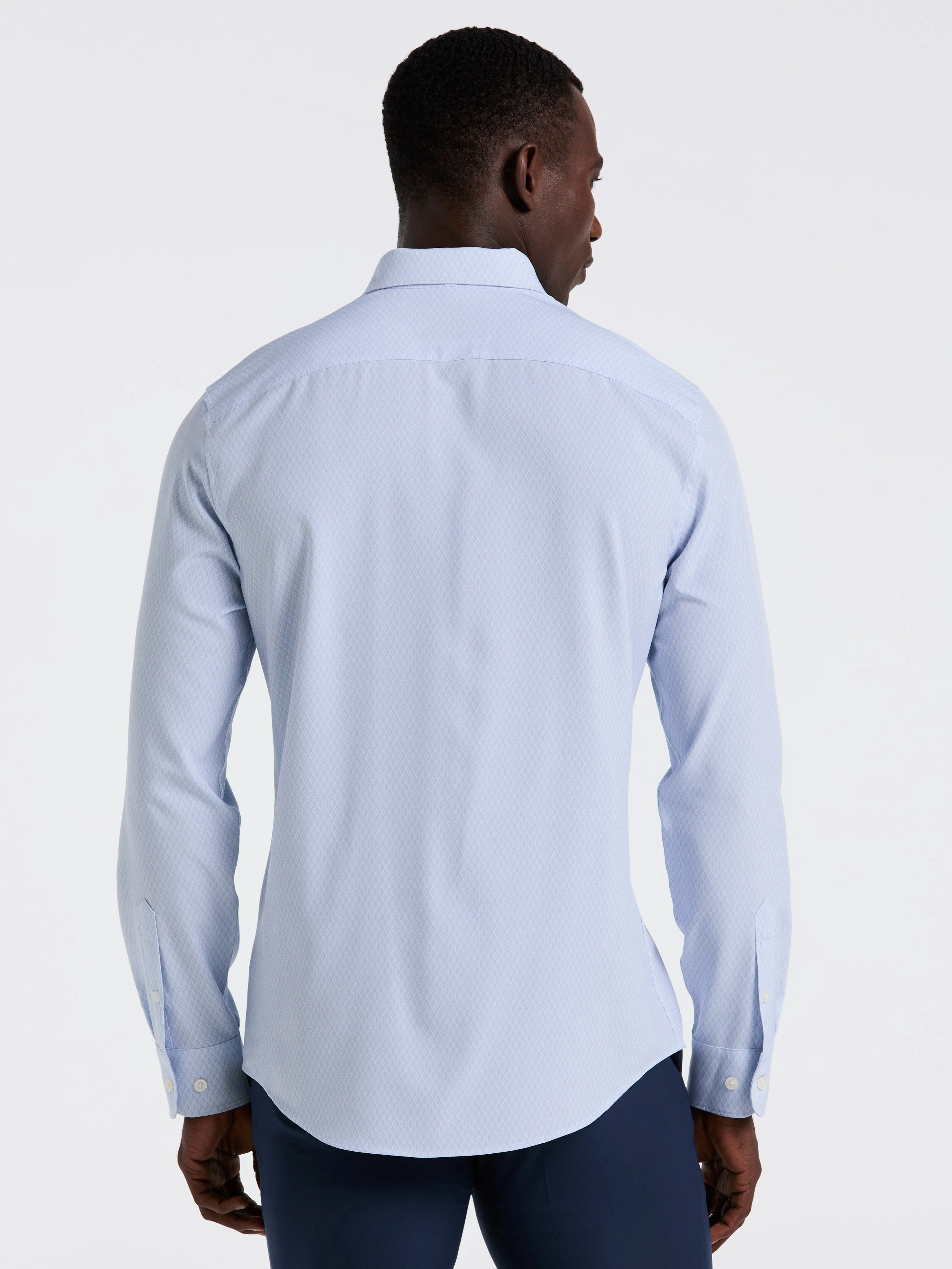 Slim Fit Total Stretch Diamond Geo Print Shirt sold by Perry Ellis product image thumbnail 3